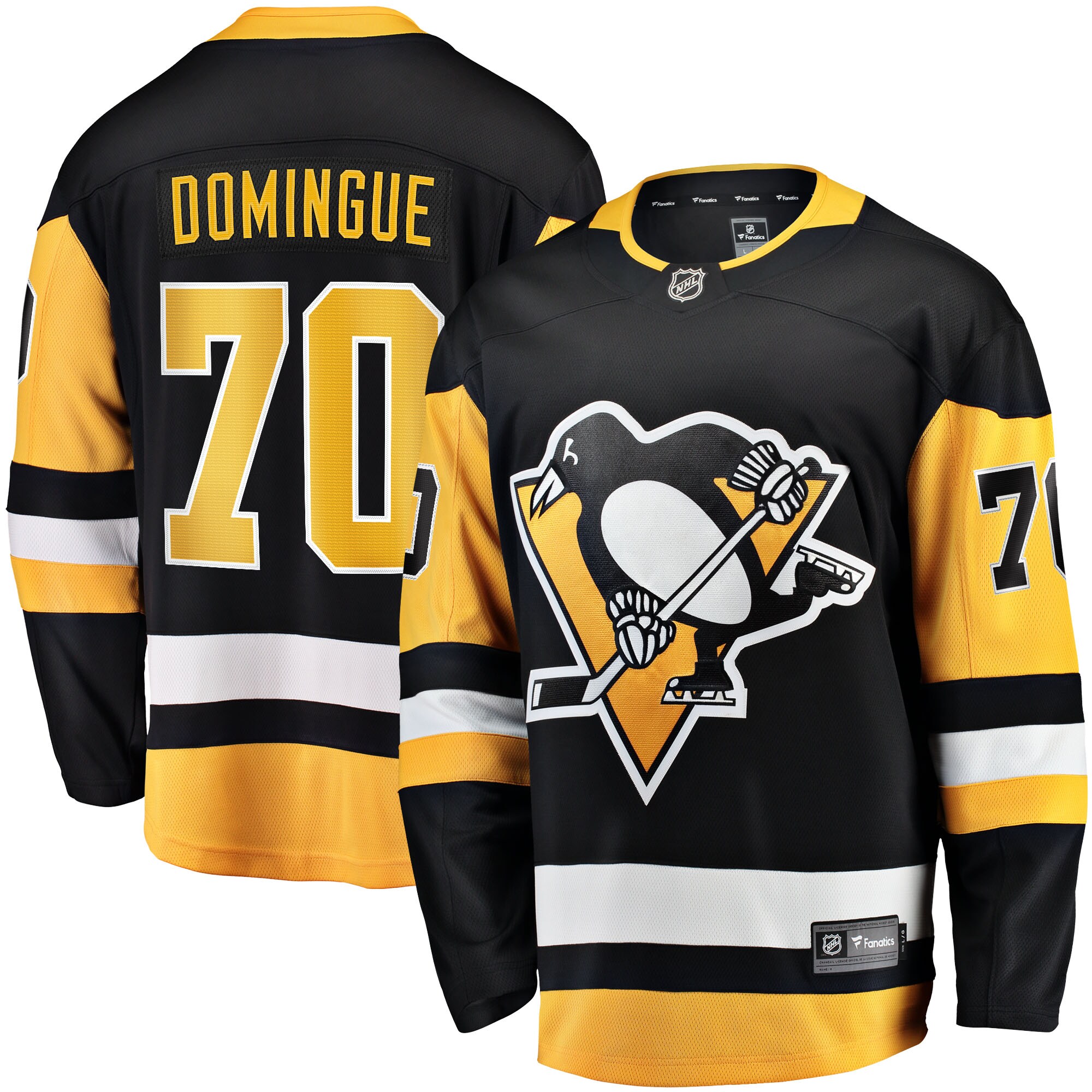 Louis Domingue Pittsburgh Penguins Fanatics Branded Home Breakaway Player Jersey - Black - vstockx