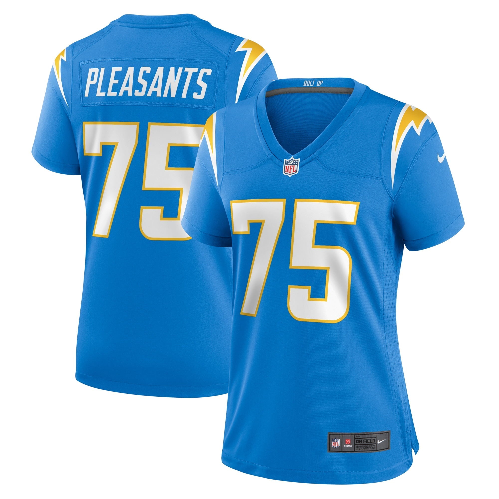 Women's Nike Austen Pleasants Powder Blue Los Angeles Chargers Home Game Player Jersey - vstockx