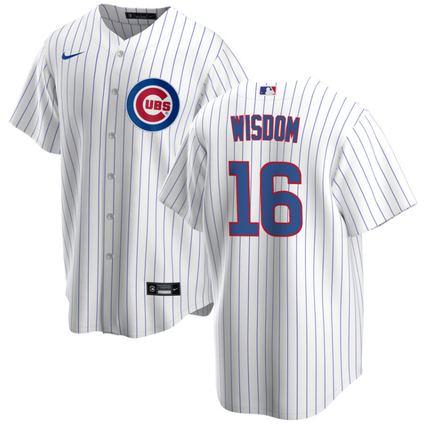 Men's Patrick Wisdom Chicago Cubs Premium Twill White Home Replica Jersey - vstockx