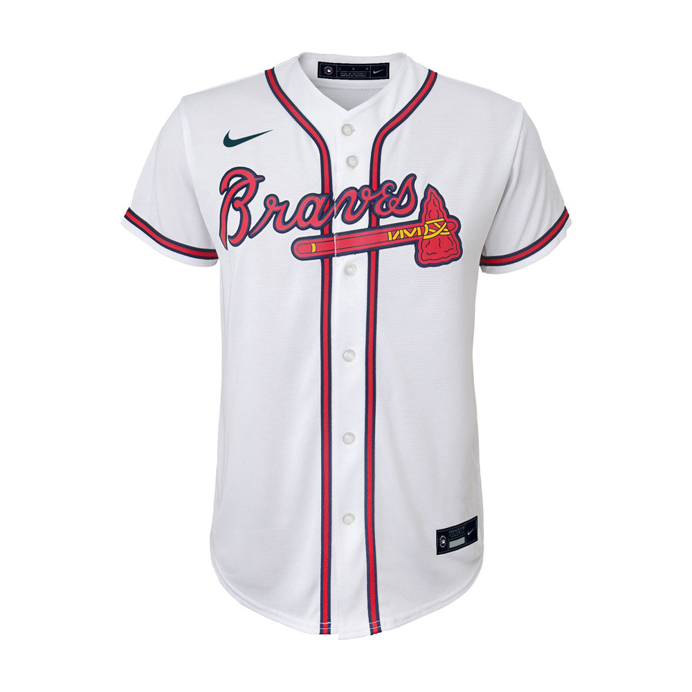 Youth Atlanta Braves Ronald Acuna Cool Base Replica Jersey White - vstockx