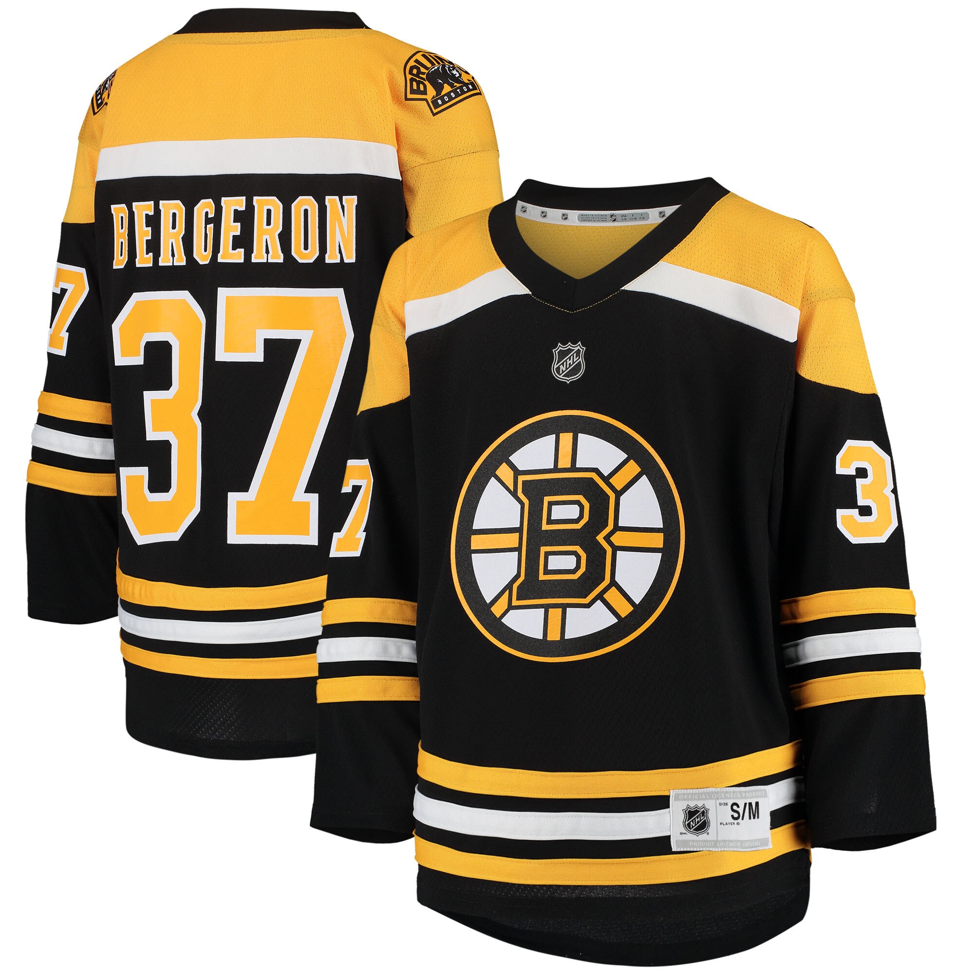 Patrice Bergeron Boston Bruins Youth Home Replica Player Jersey - Black - vstockx