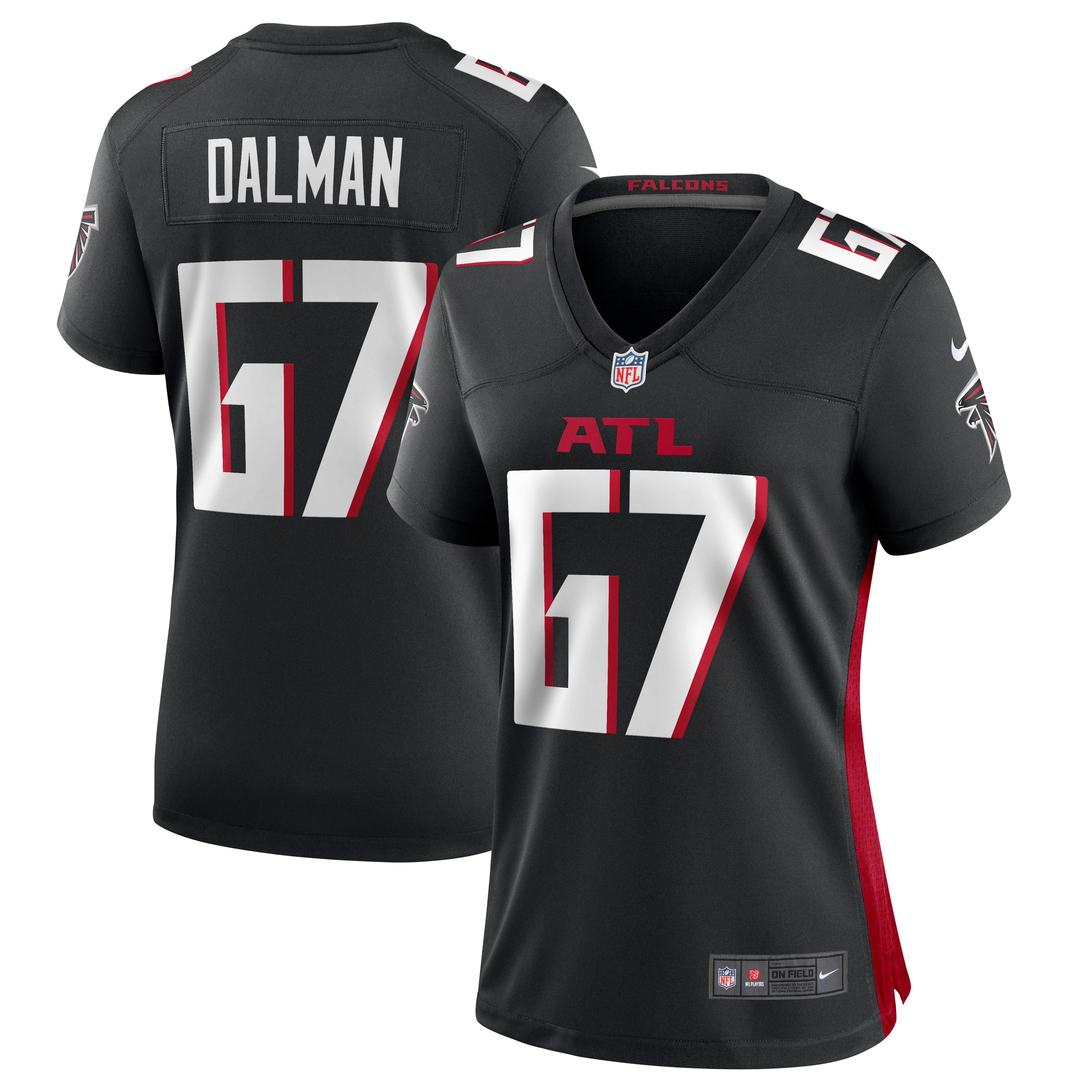 Women's Nike Drew Dalman Black Atlanta Falcons Game Jersey - vstockx