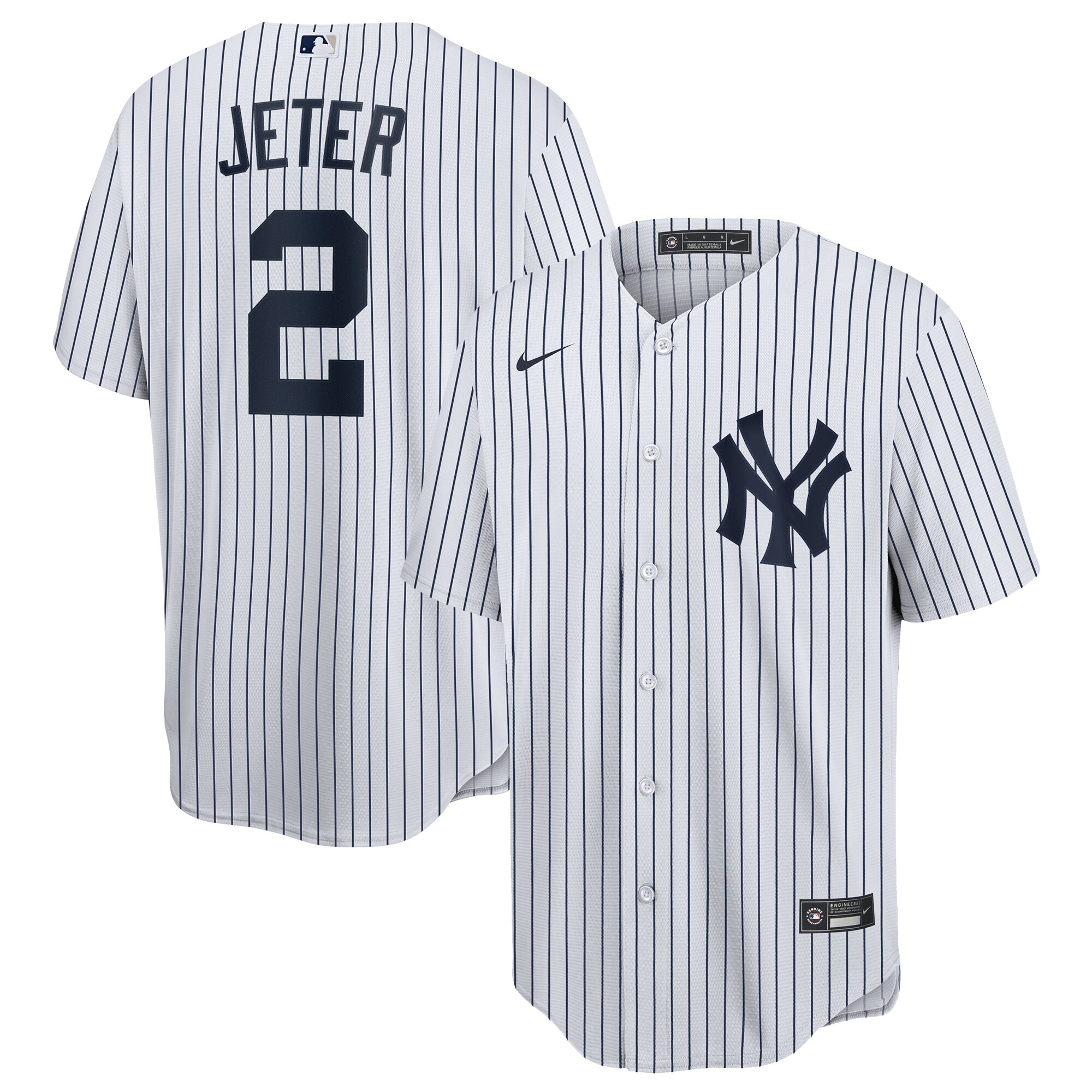 Derek Jeter New York Yankees Nike Home Replica Player Name Jersey - White/Navy - vstockx