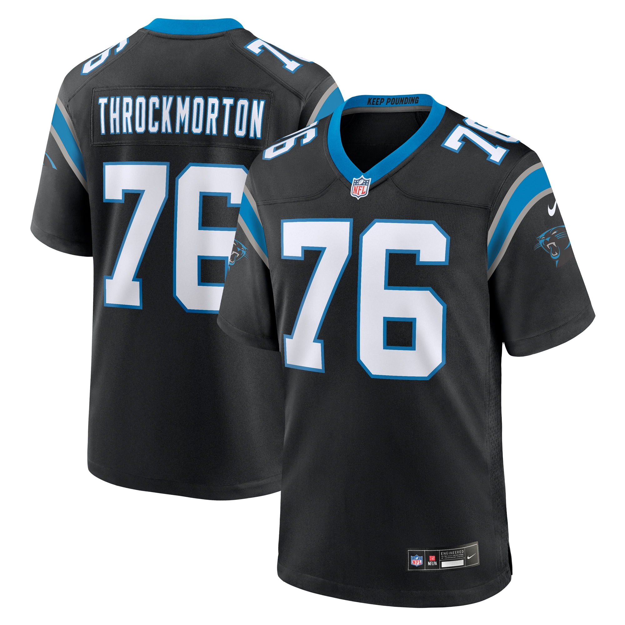 Calvin Throckmorton Carolina Panthers Nike Team Game Jersey - Black - vstockx