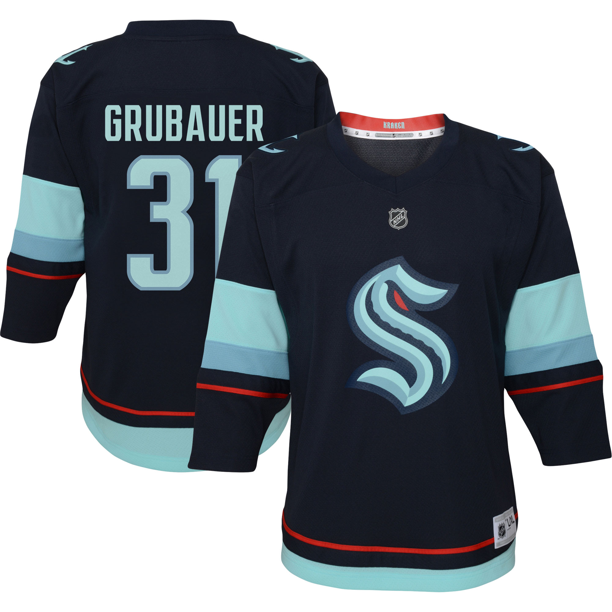 Philipp Grubauer Seattle Kraken Preschool Home Replica Player Jersey - Deep Sea Blue - vstockx