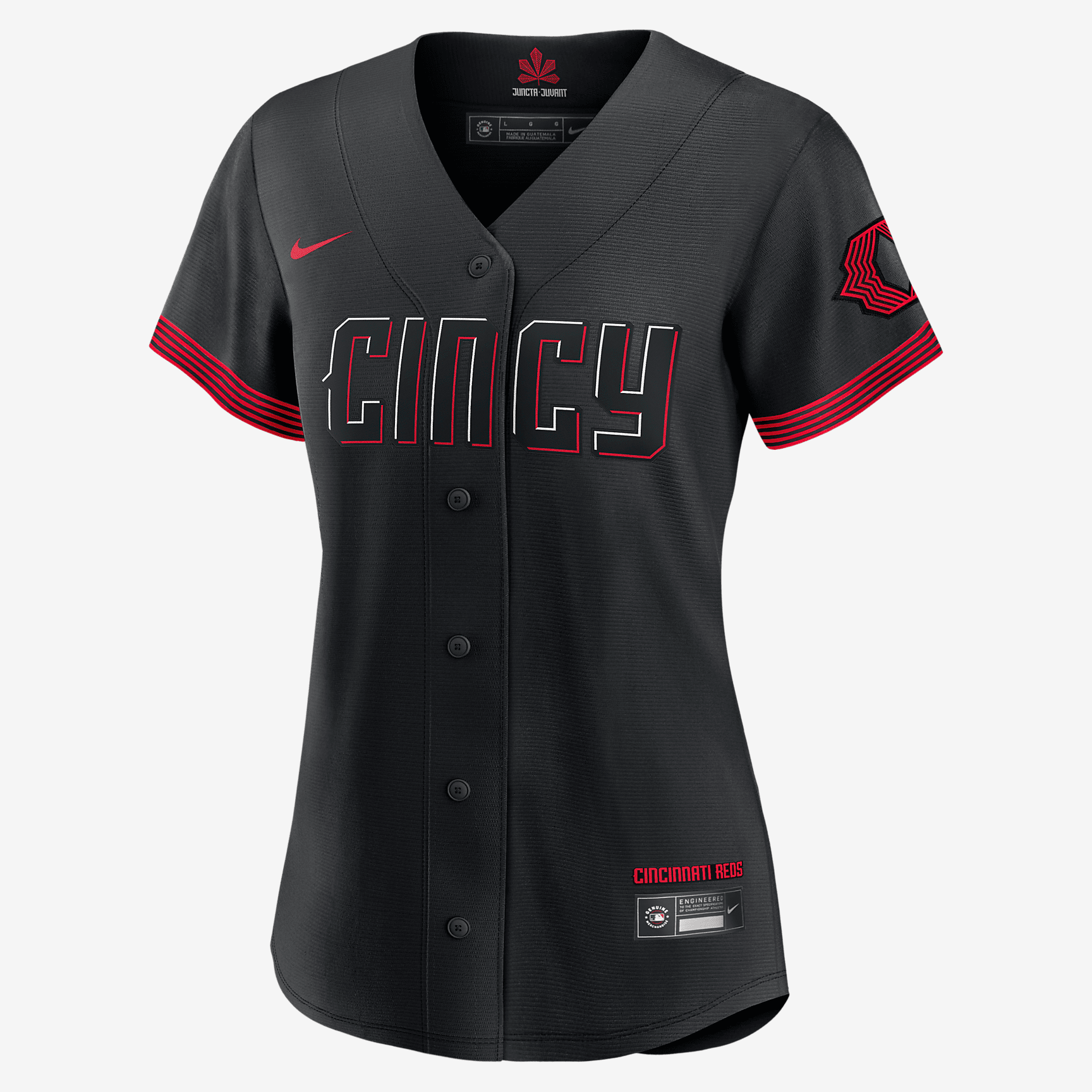 MLB Cincinnati Reds City Connect Women's Replica Baseball Jersey - Black - vstockx