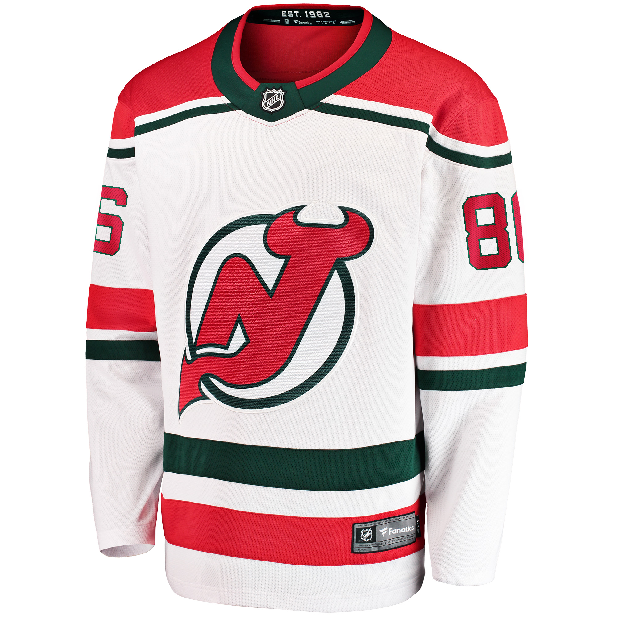 Jack Hughes New Jersey Devils Fanatics Branded 2022/23 Heritage Premier Breakaway Jersey - White - vstockx