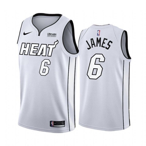 Men's Miami Heat LeBron James White Hot Jersey - White - vstockx