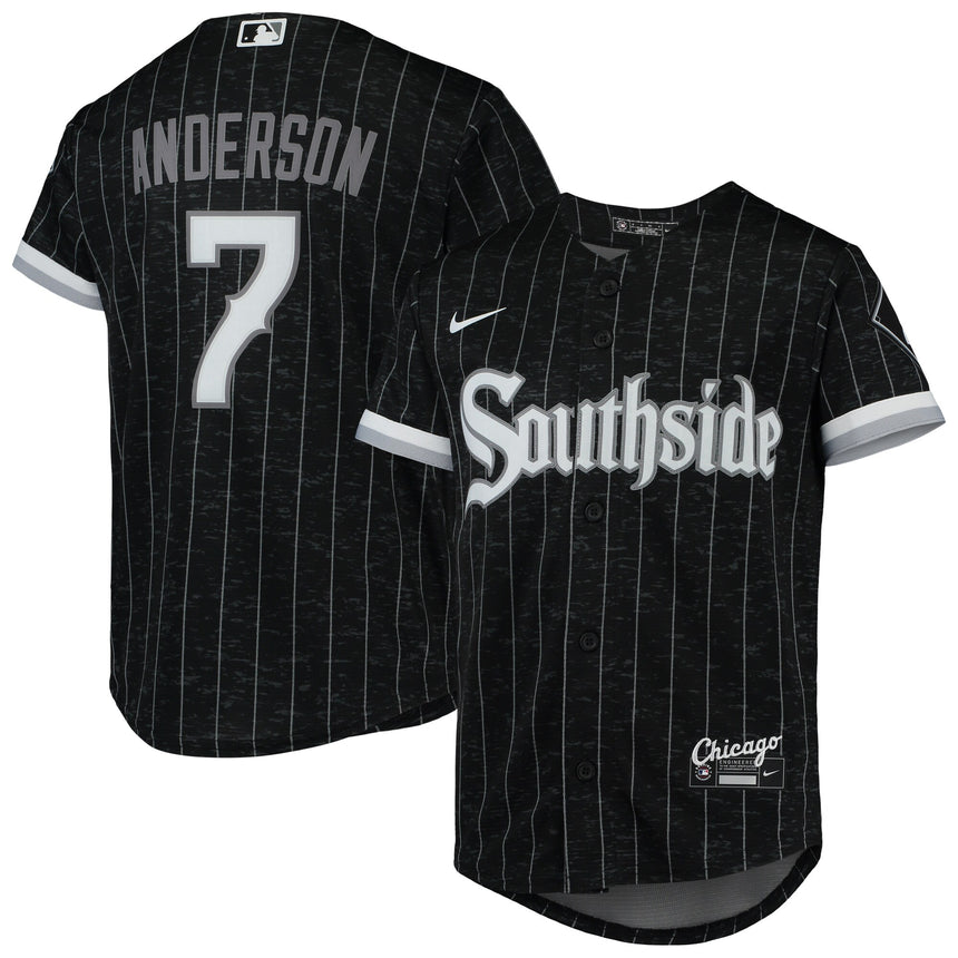 Youth Tim Anderson Chicago White Sox Black City Connect Replica Jersey - vstockx