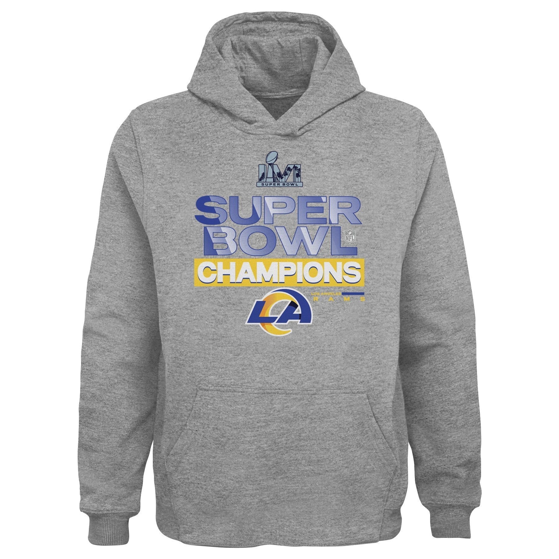Youth Fanatics Branded Heathered Gray Los Angeles Rams Super Bowl LVI Champions Locker Room Trophy Collection Pullover - vstockx