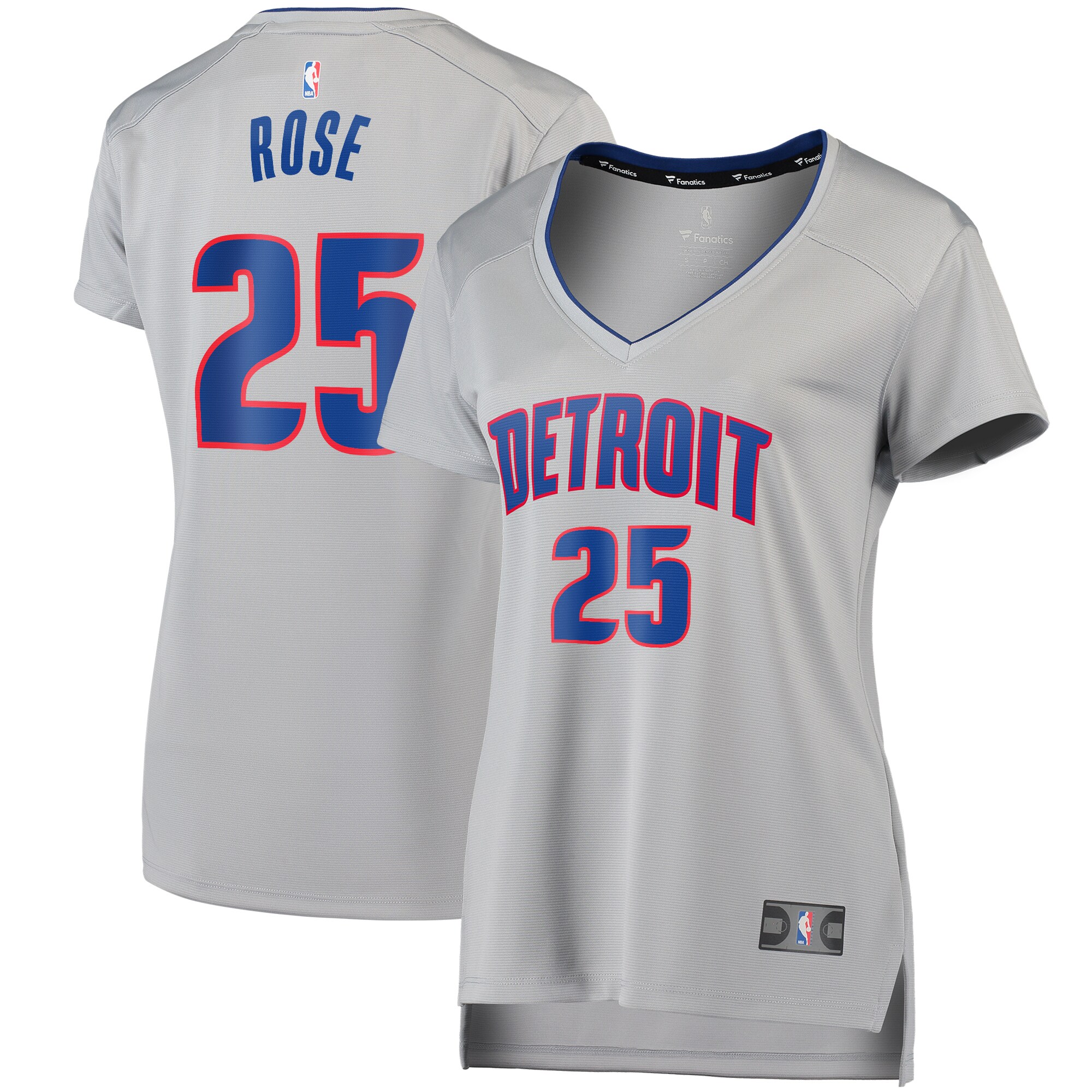 Derrick Rose Detroit Pistons Fanatics Branded Women's Fast Break Replica Player Jersey - Statement Edition - Gray - vstockx