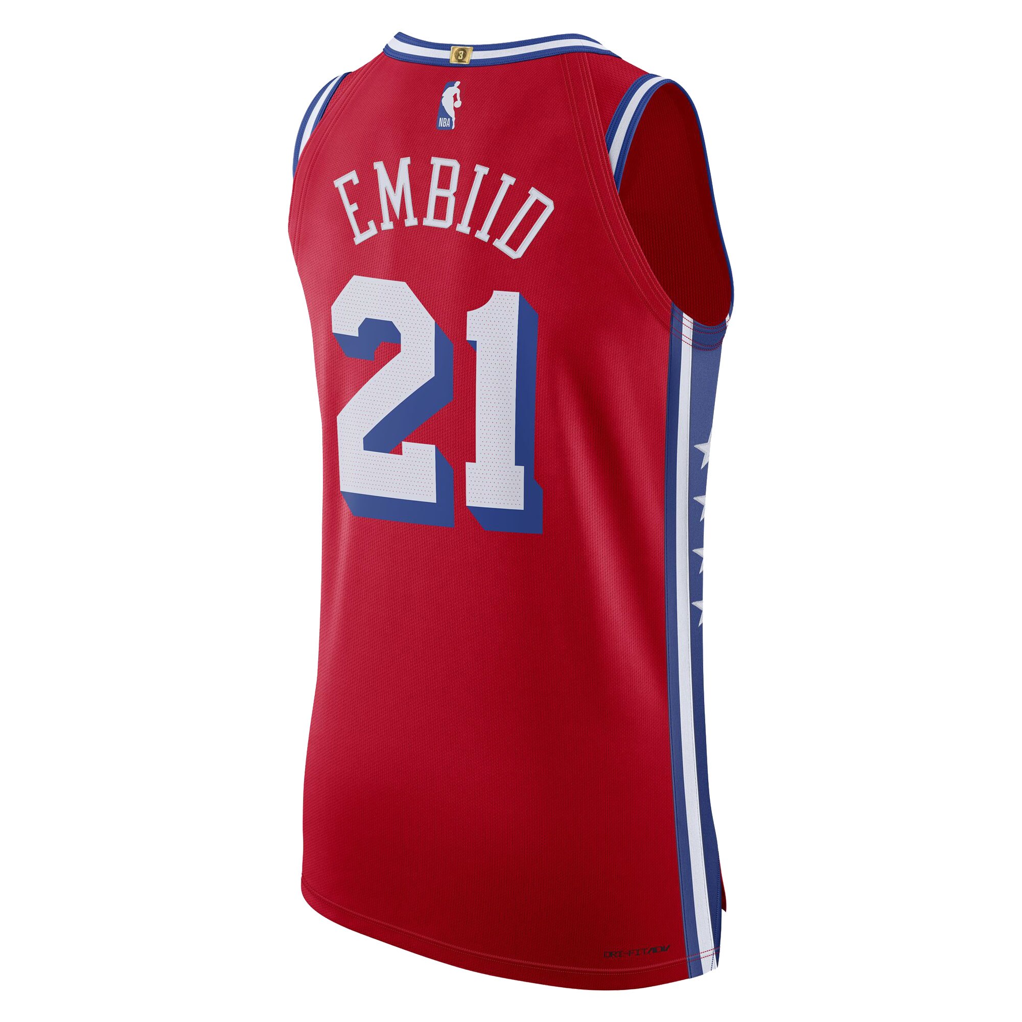 Joel Embiid Philadelphia 76ers Jordans Brand Authentic Player Jersey - Statement Edition - Red - vstockx