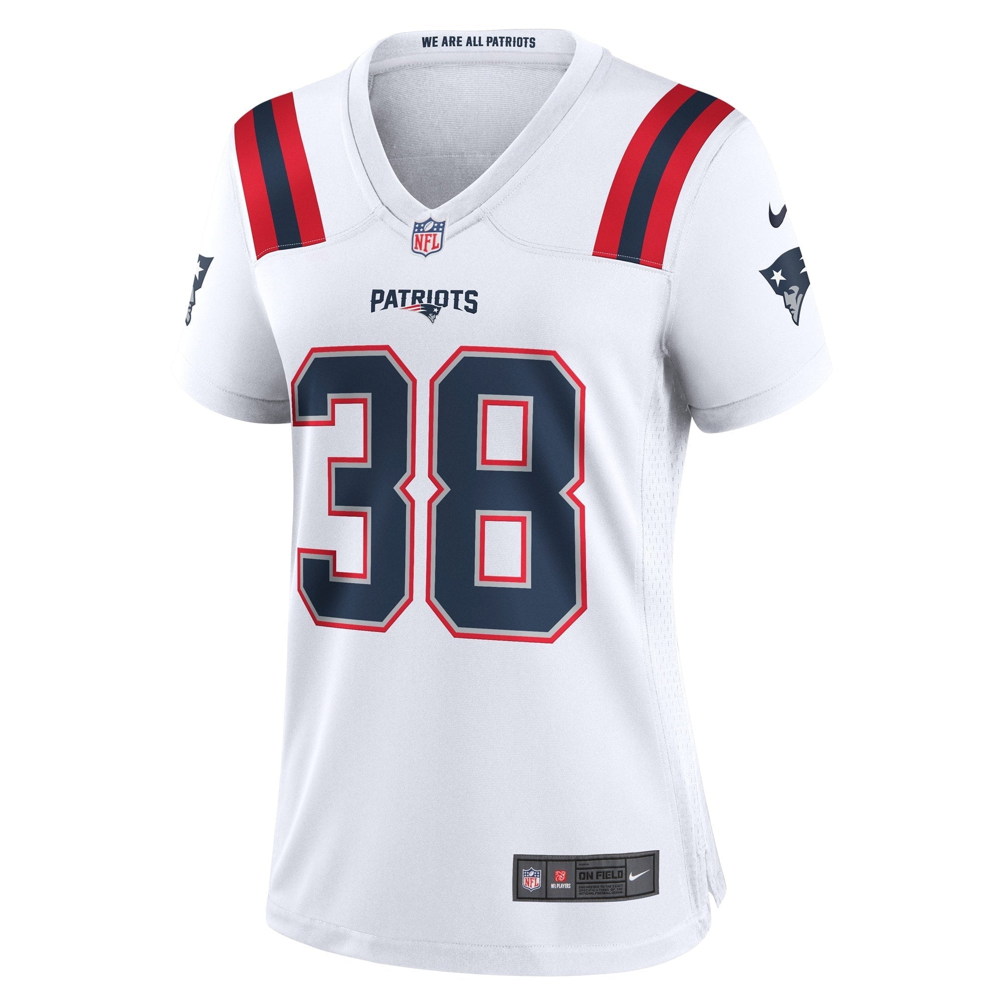 Women's Nike Rhamondre Stevenson White New England Patriots Game Player Jersey - vstockx