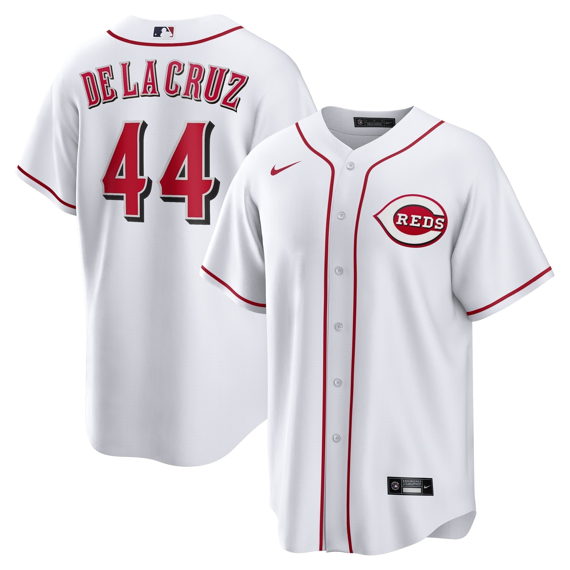 Men's Nike Elly De La Cruz White Cincinnati Reds Home Replica Jersey - vstockx