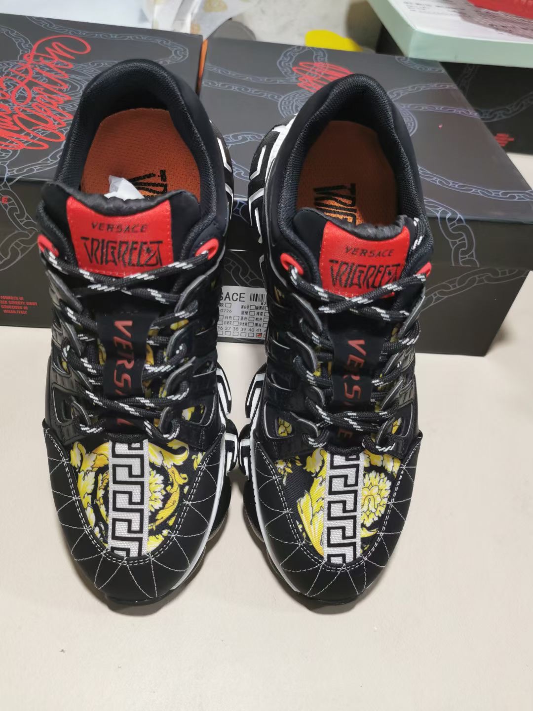 Versace Trigreca Barocco Print Black - vstockx