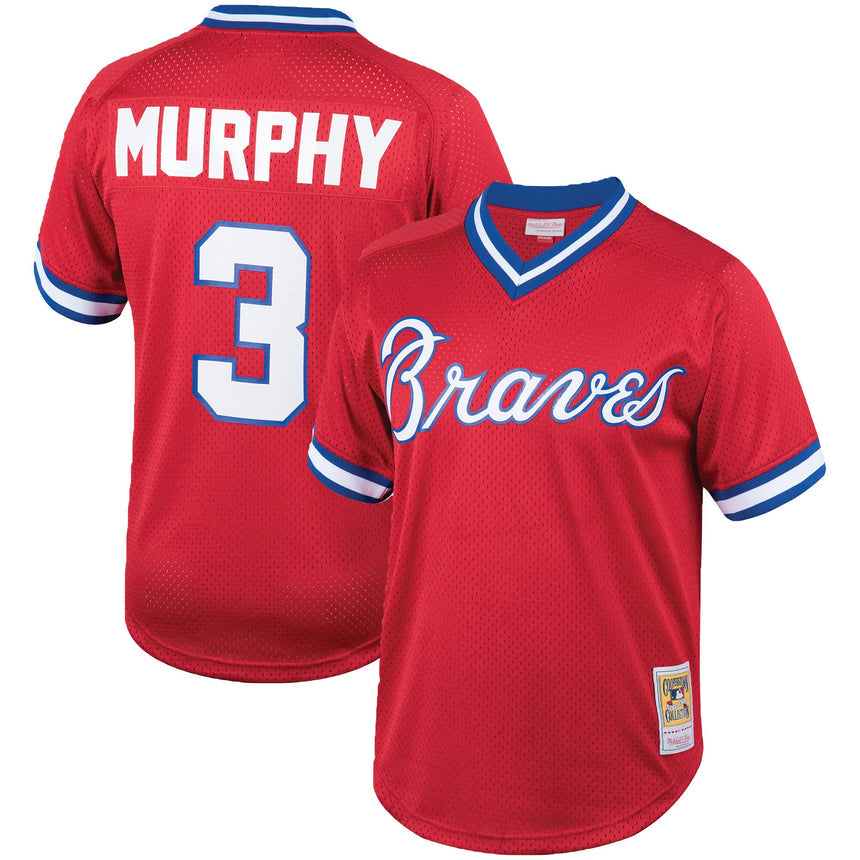 Men's Dale Murphy Atlanta Braves Mitchell & Ness Cooperstown Collection Authentic Batting Practice Jersey - Red - vstockx