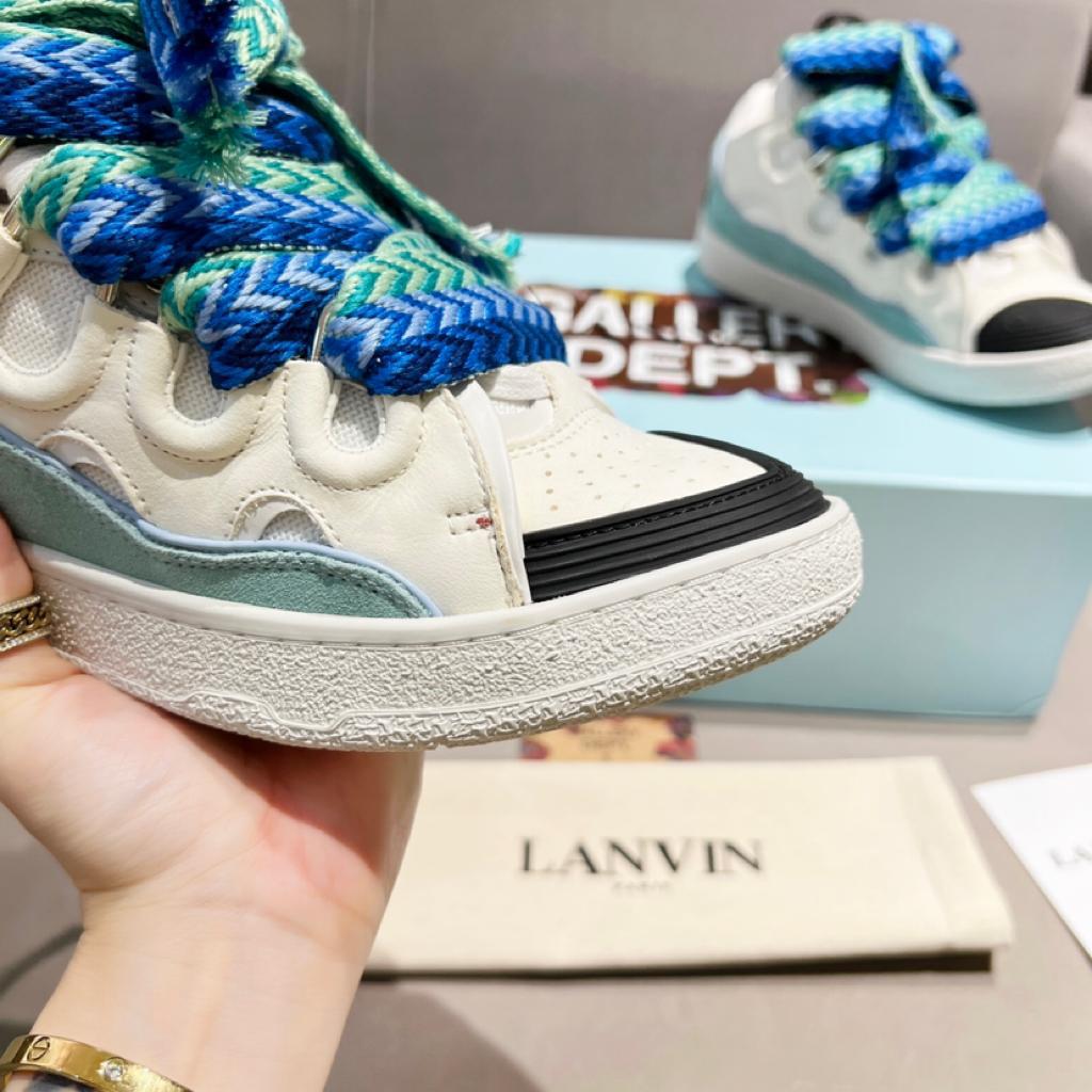 Lanvin Curb Sneaker White Blue - vstockx