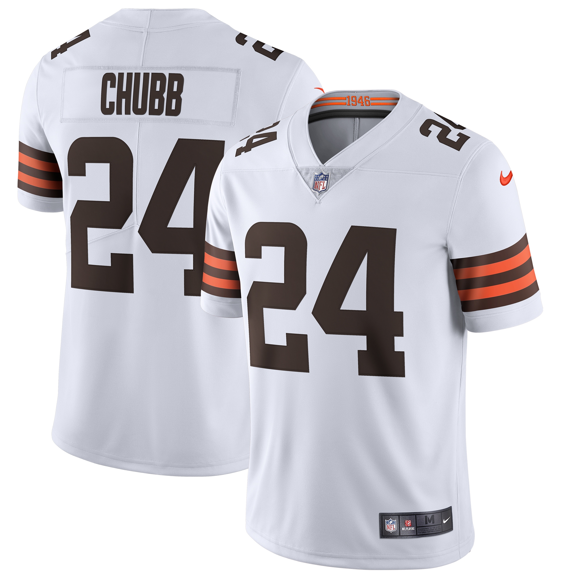 Nick Chubb Cleveland Browns Nike Vapor Limited Jersey - White - vstockx
