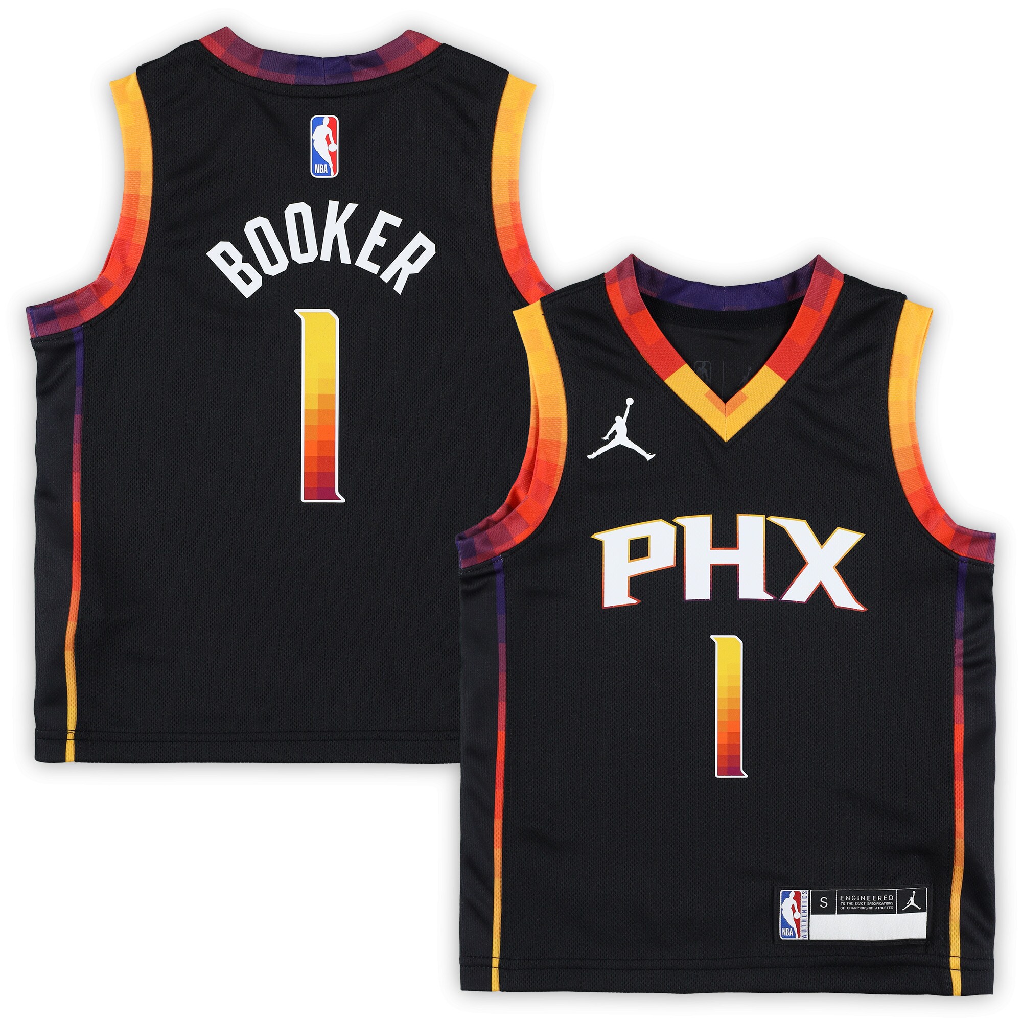 Devin Booker Phoenix Suns Jordans Brand Preschool 2022/23 Swingman Jersey - Statement Edition - Black - vstockx