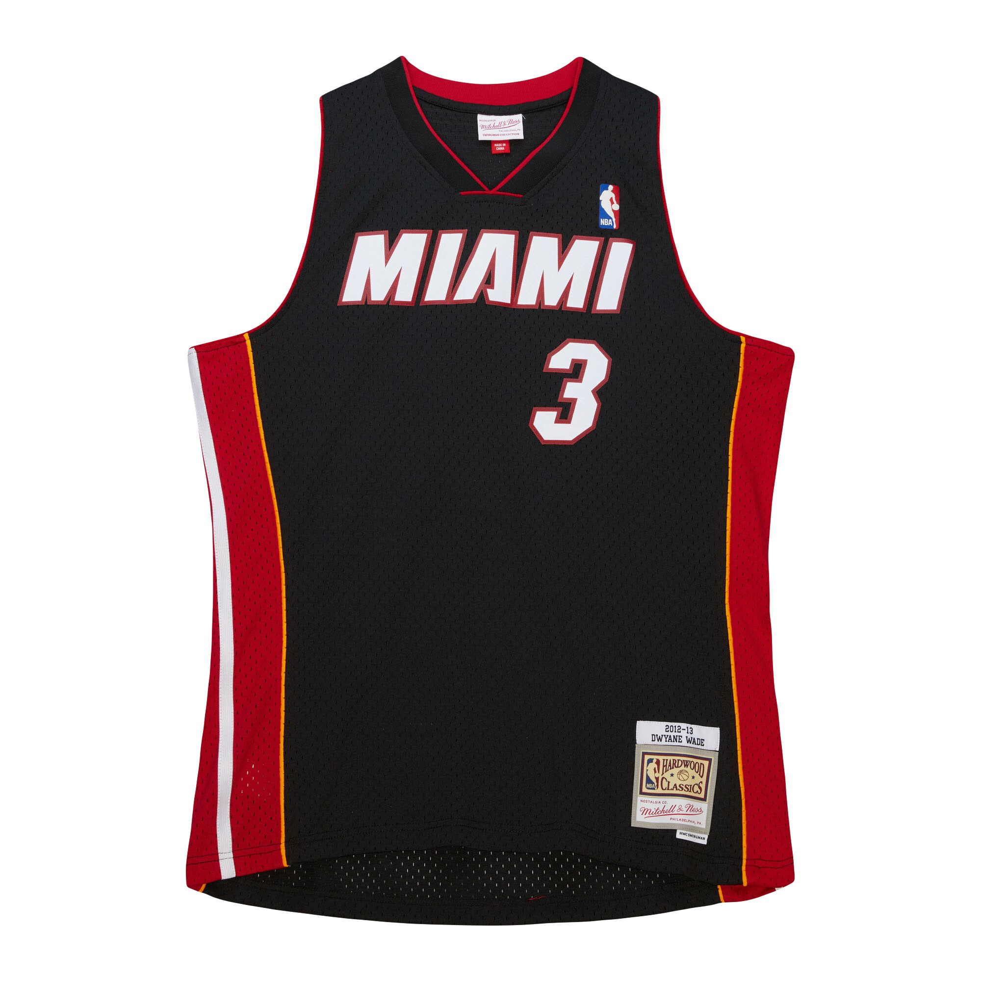 Dwyane Wade Miami Heat Mitchell & Ness Hardwood Classics Swingman Jersey - Black - vstockx