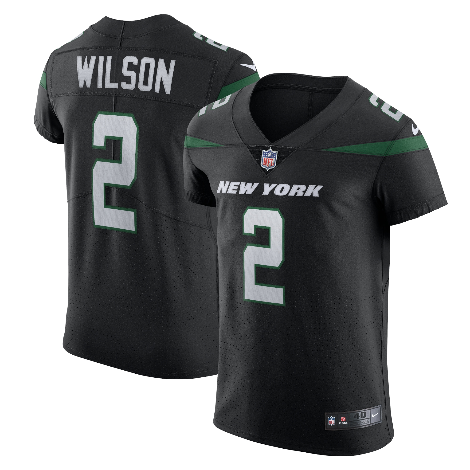 Zach Wilson New York Jets Nike Vapor Elite Jersey - Stealth Black - vstockx