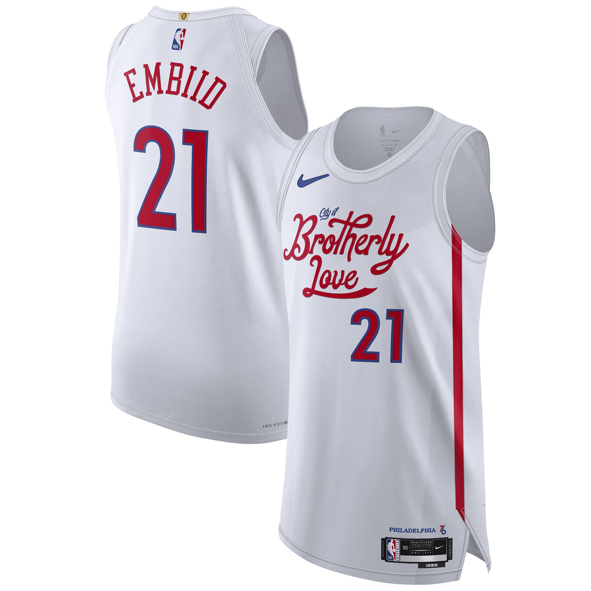 Joel Embiid Philadelphia 76ers Nike 2022/23 Authentic Jersey - City Edition - White - vstockx