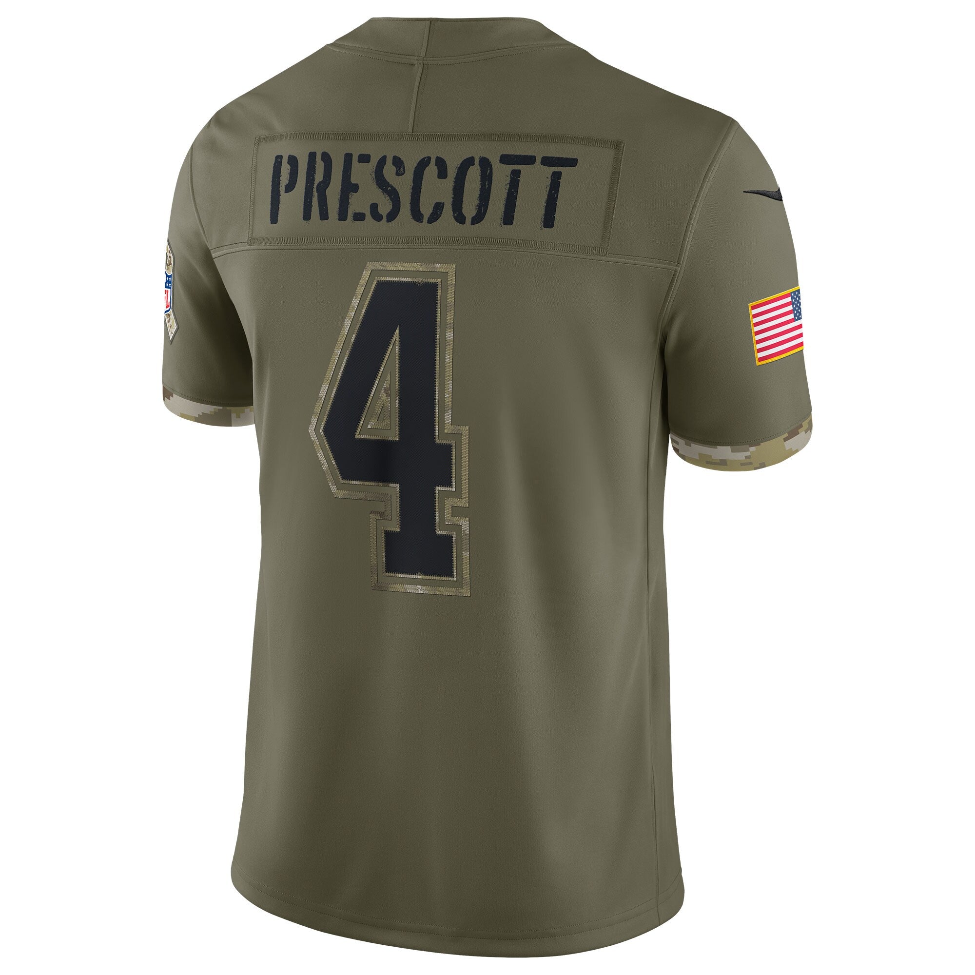 Youth Nike Dak Prescott Olive Dallas Cowboys 2022 Salute To Service Player Limited Jersey - vstockx