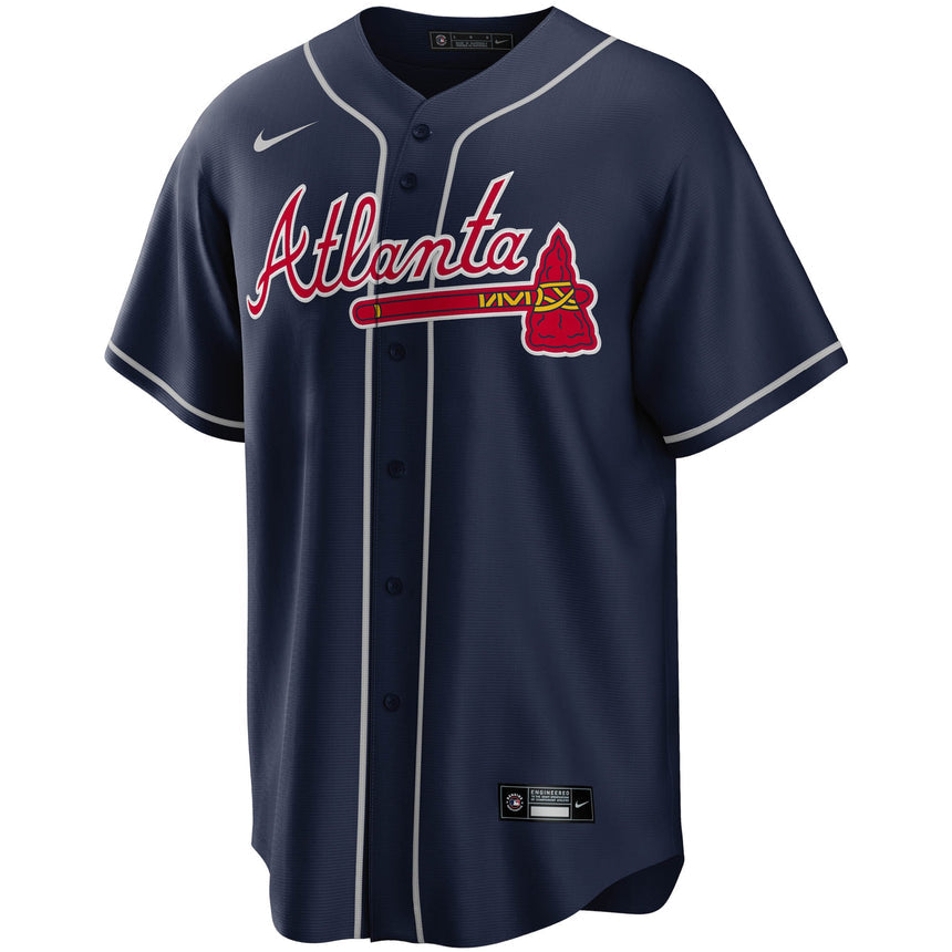 Men's Atlanta Braves Ronald Acuna Jr. Navy Alternate Replica Player Name Jersey - vstockx