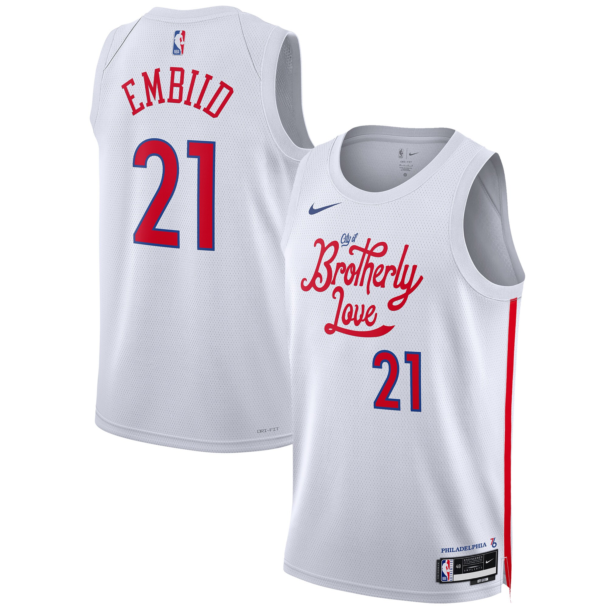 Joel Embiid Philadelphia 76ers Nike Unisex 2022/23 Swingman Jersey - City Edition - White - vstockx
