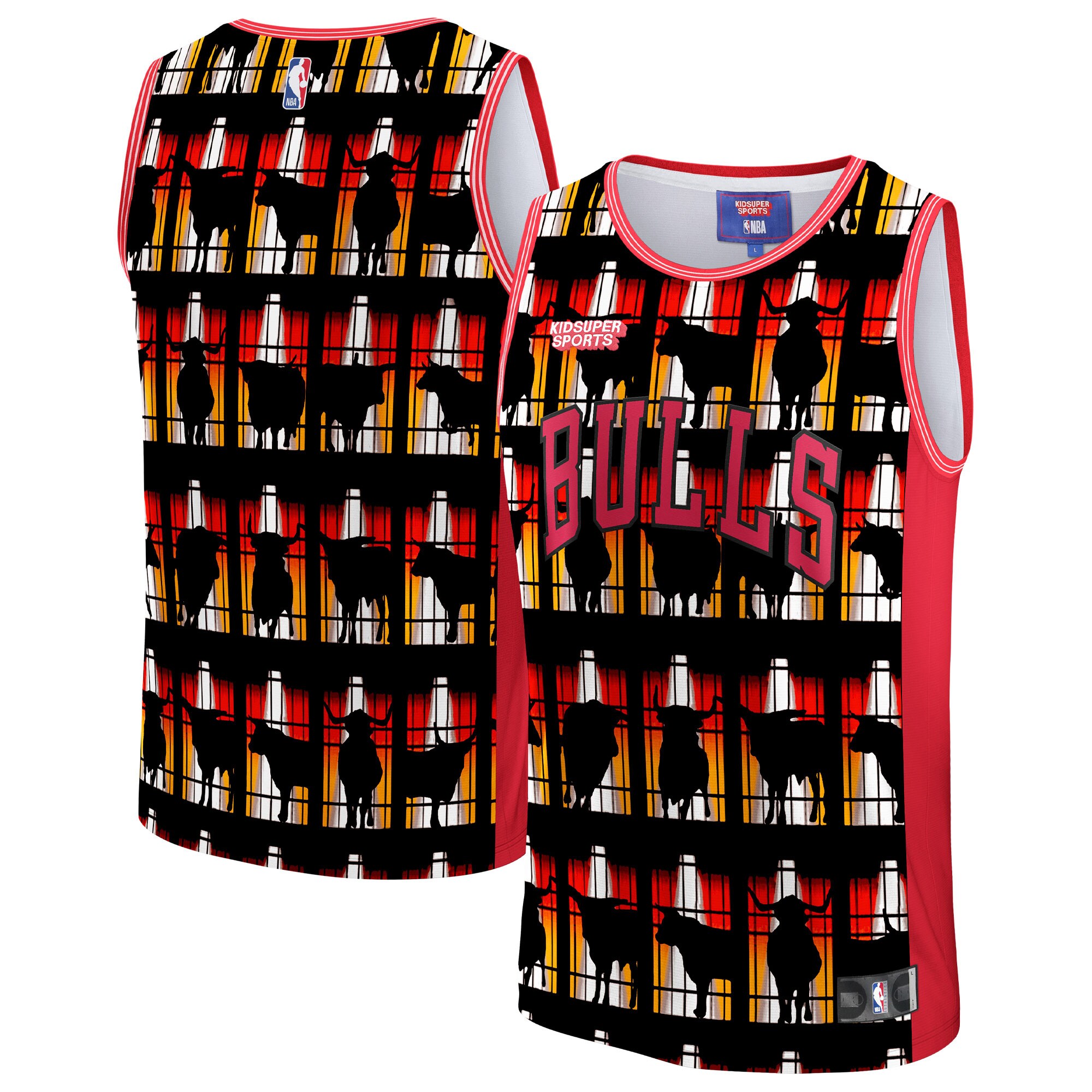 Chicago Bulls NBA & KidSuper Studios by Fanatics Unisex Hometown Jersey - Red - vstockx