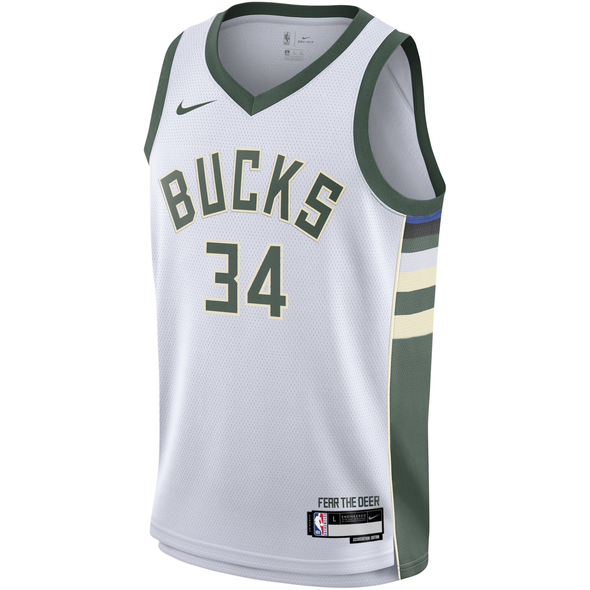 Giannis Antetokounmpo Milwaukee Bucks Nike Youth Swingman Jersey - Association Edition - White - vstockx