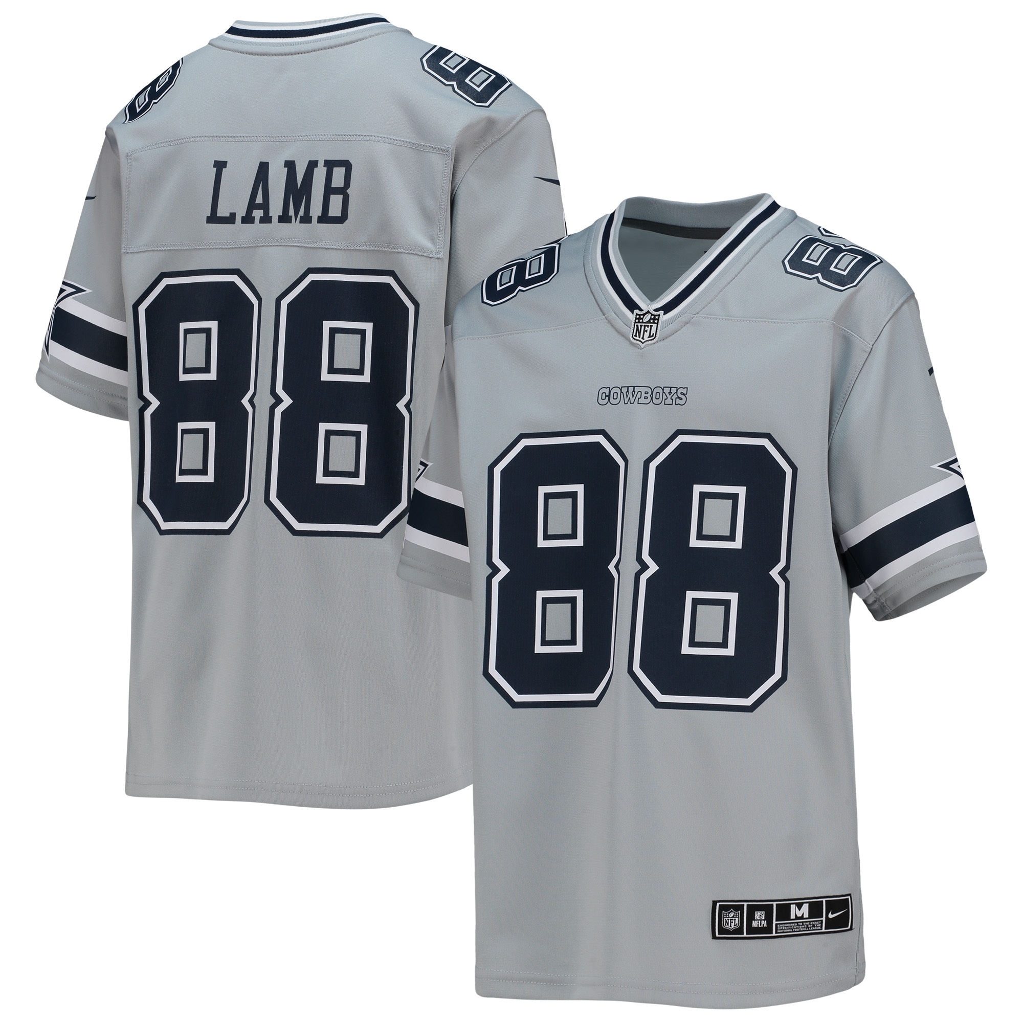 CeeDee Lamb Dallas Cowboys Nike Youth Inverted Team Game Jersey - Silver - vstockx