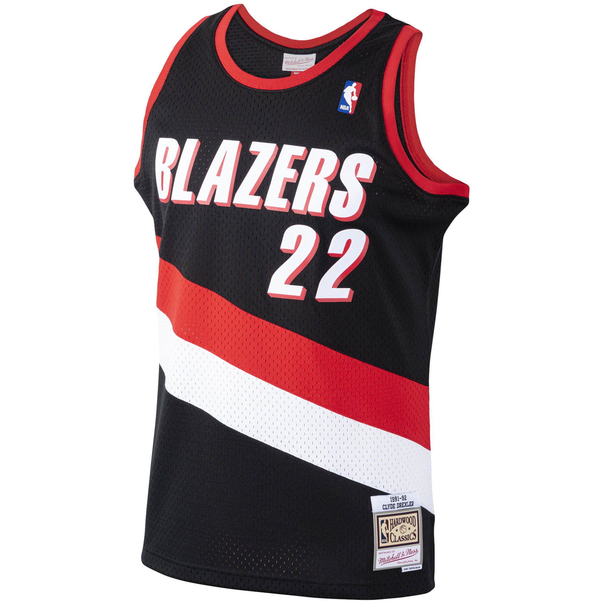 Clyde Drexler Portland Trail Blazers Mitchell & Ness Hardwood Classics Swingman Jersey - Black - vstockx