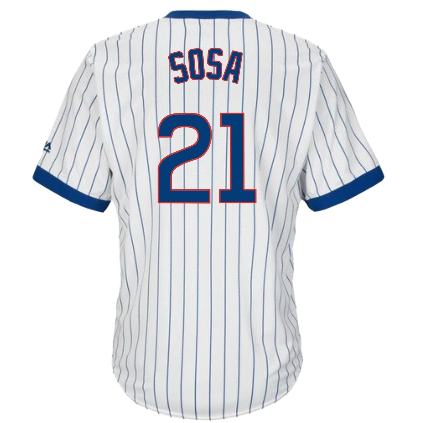 Sammy Sosa Chicago Cubs Cooperstown White Pinstripe V-Neck Home Men's Jersey - vstockx