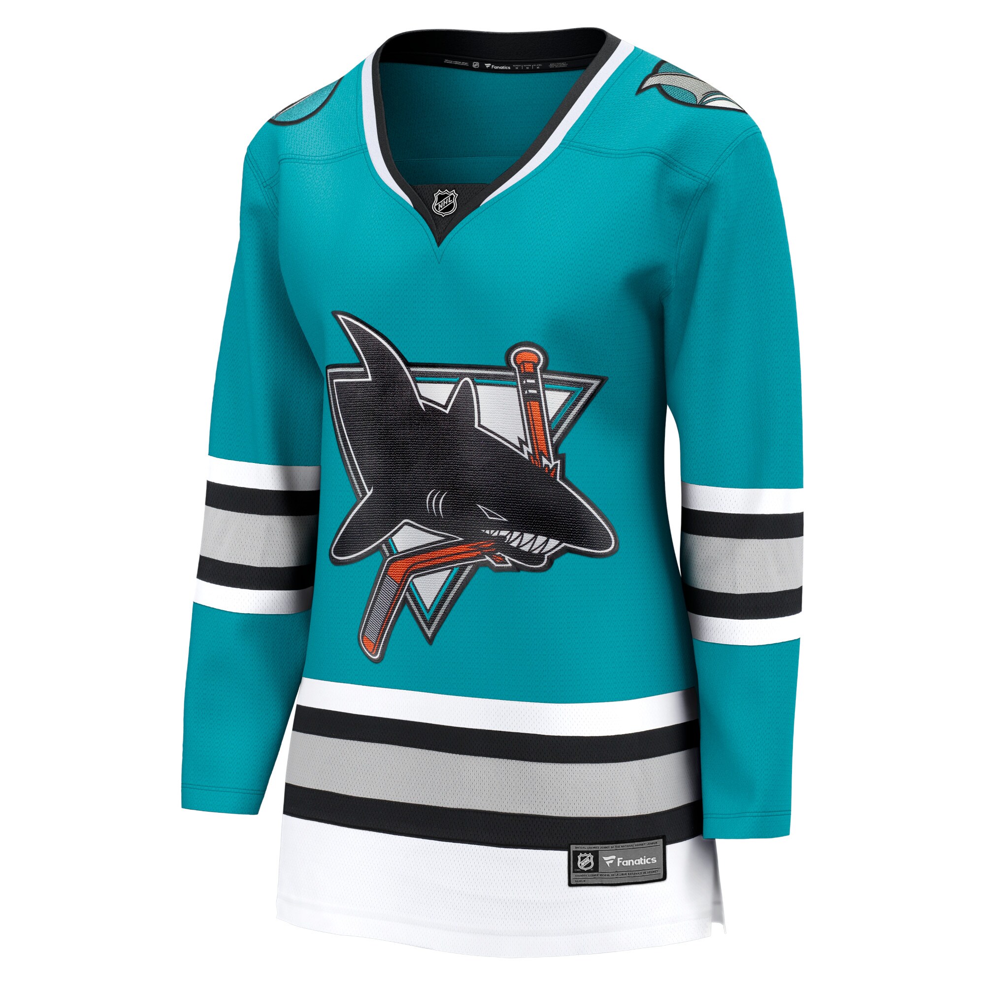San Jose Sharks Fanatics Branded Women's 30th Anniversary Premier Breakaway Team Jersey - Teal - vstockx