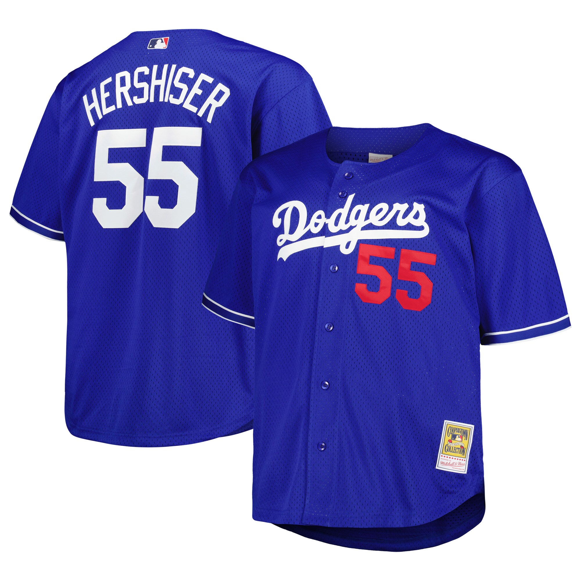 Orel Hershiser Los Angeles Dodgers Mitchell & Ness Big & Tall Cooperstown Collection Batting Practice Replica Jersey - Royal - vstockx