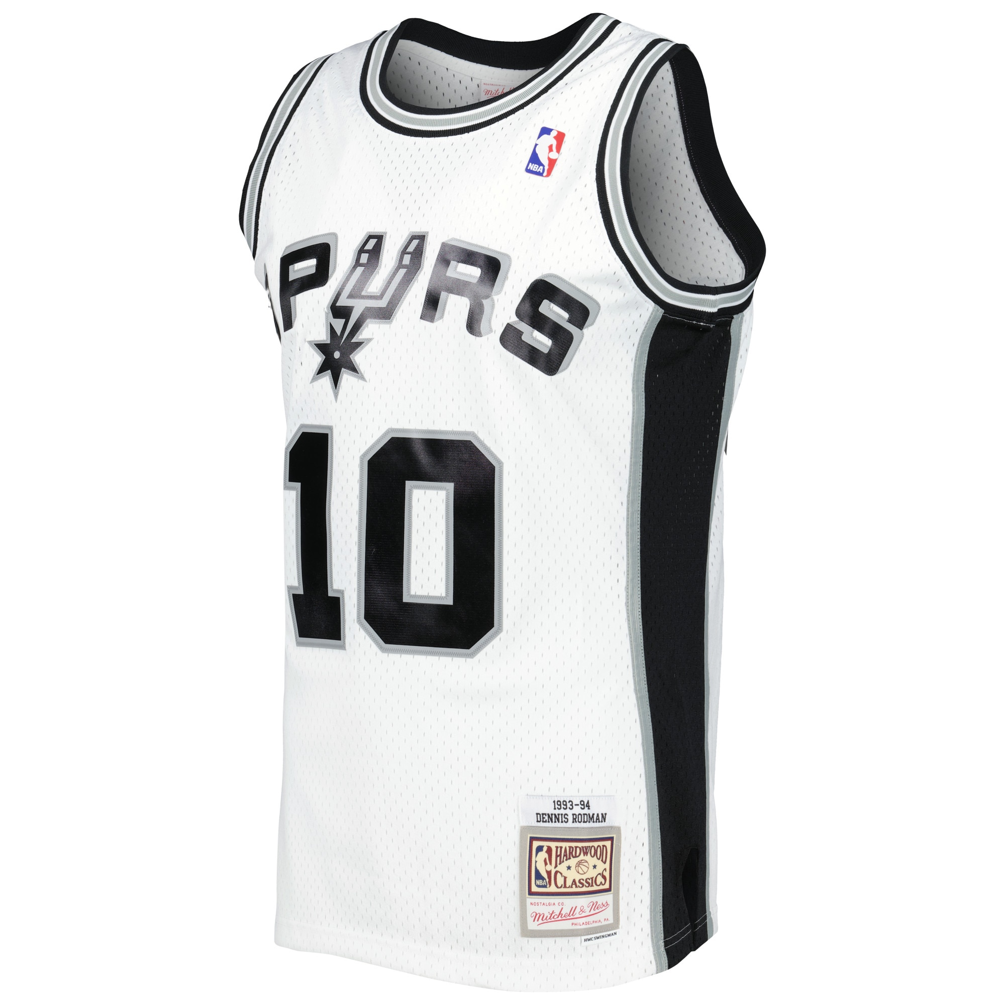 Dennis Rodman San Antonio Spurs Mitchell & Ness 2001/02 Hardwood Classics Swingman Jersey - White - vstockx