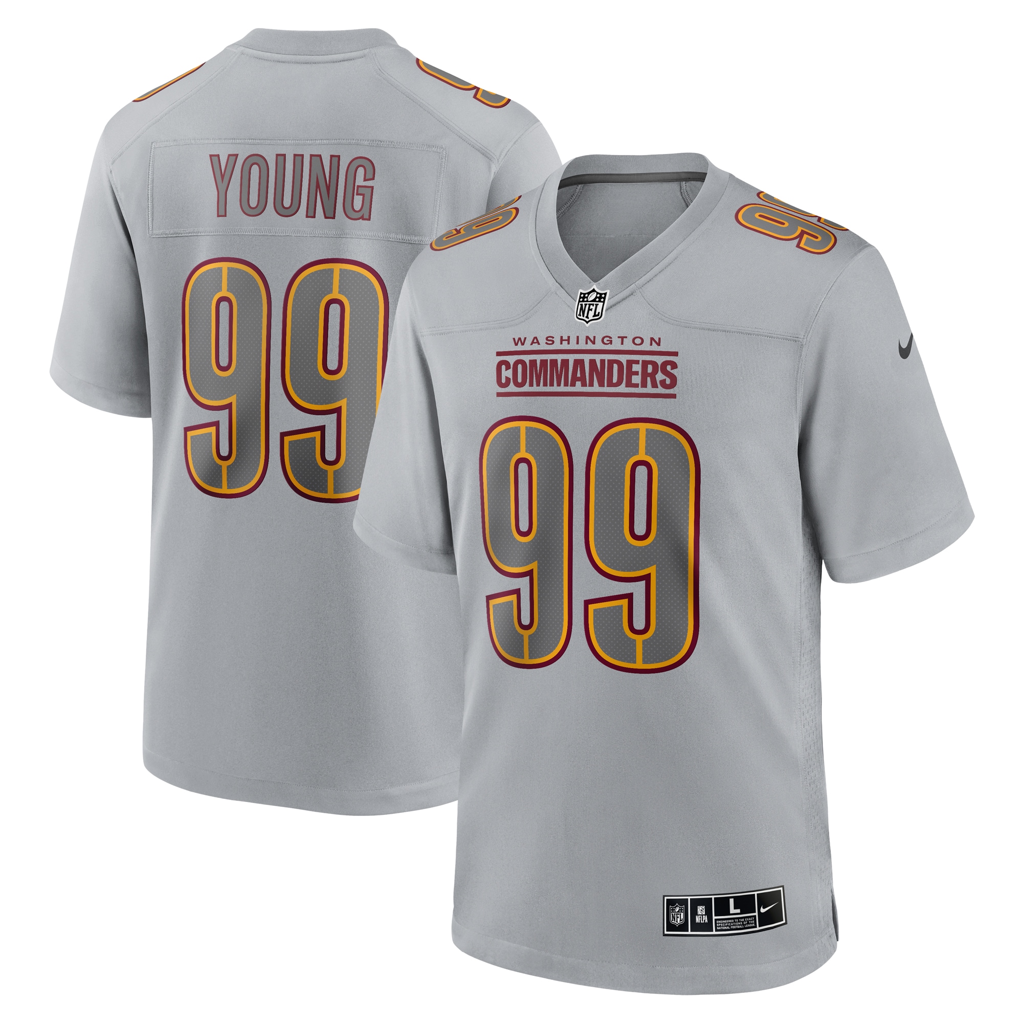 Chase Young Washington Commanders Nike Atmosphere Fashion Game Jersey - Gray - vstockx