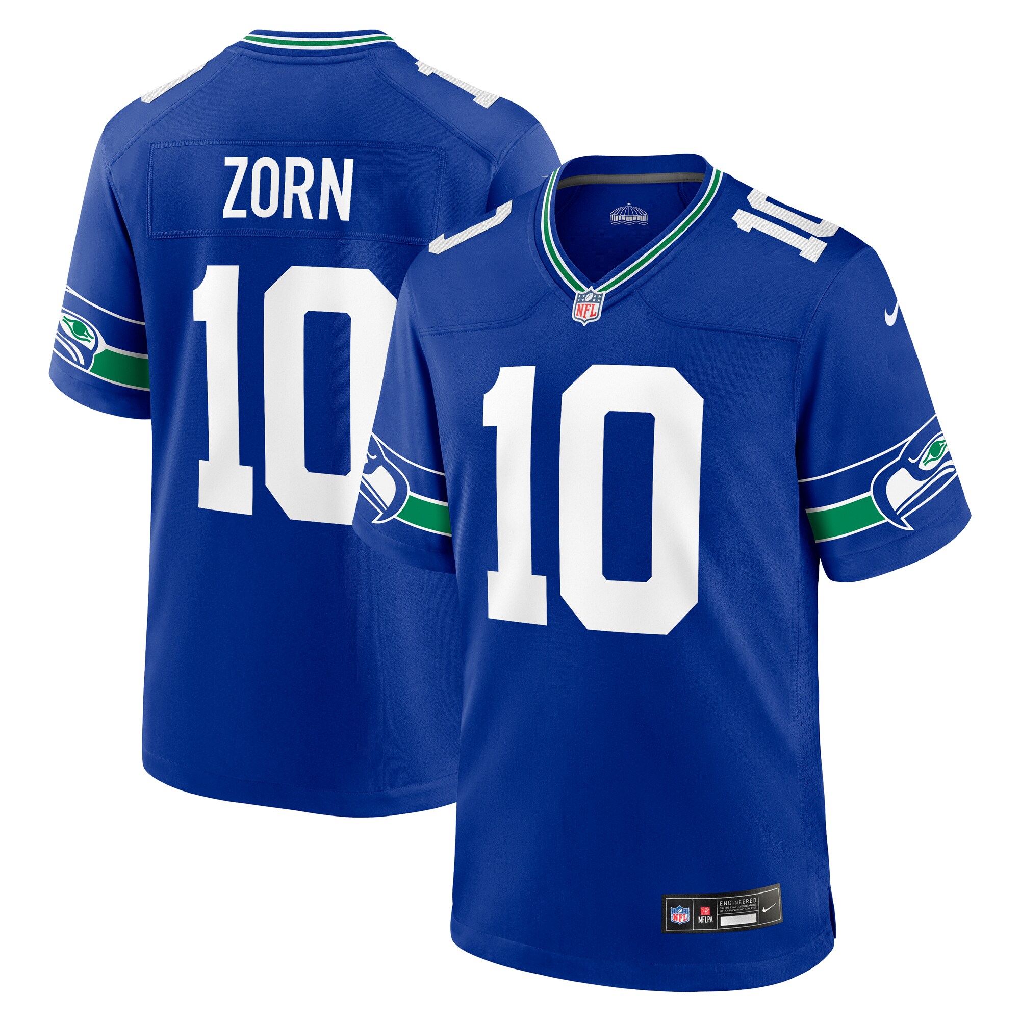 Jim Zorn Seattle Seahawks Nike Throwback Retired Player Game Jersey - Royal - vstockx
