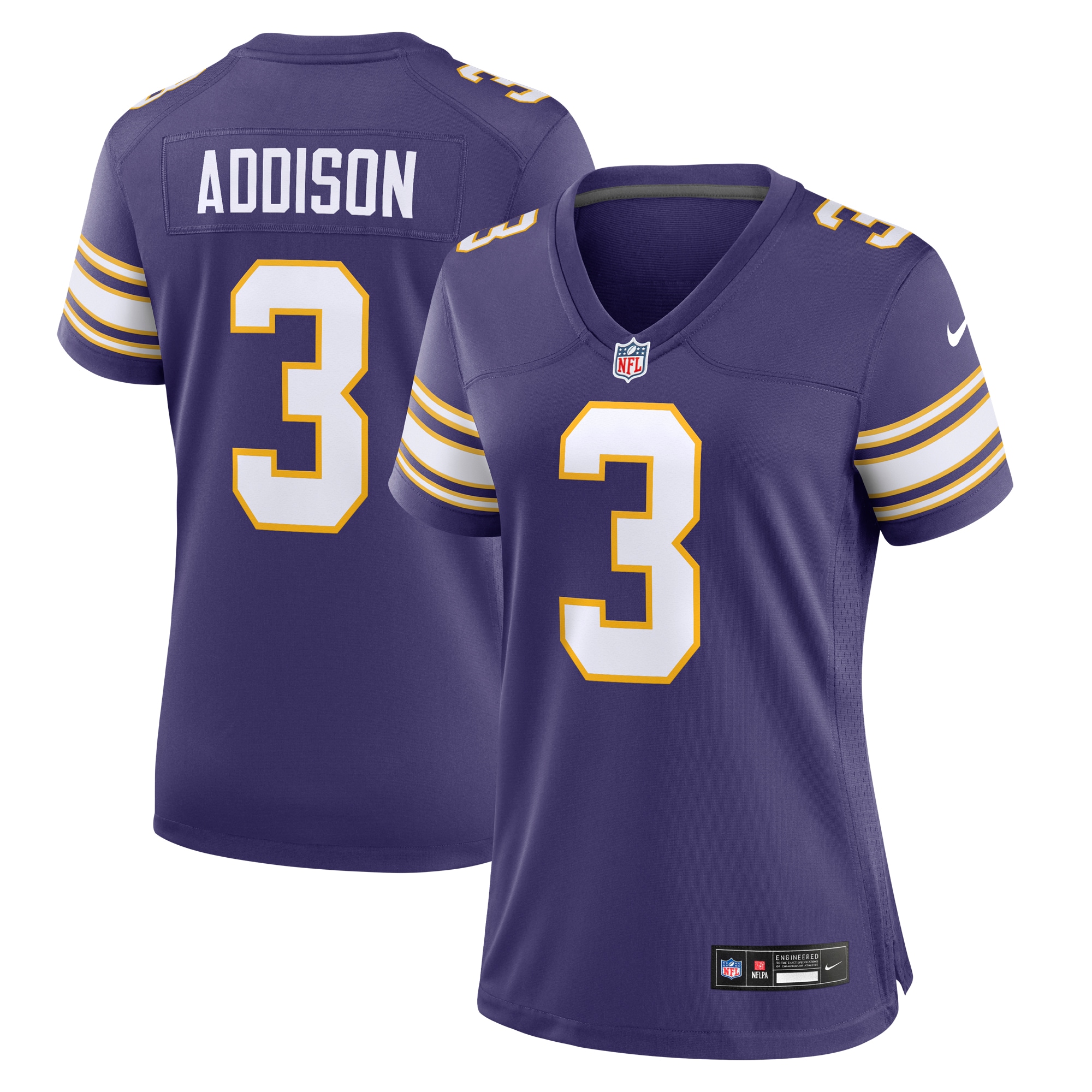 Jordans Addison Minnesota Vikings Nike Women's Classic Player Game Jersey - Purple - vstockx