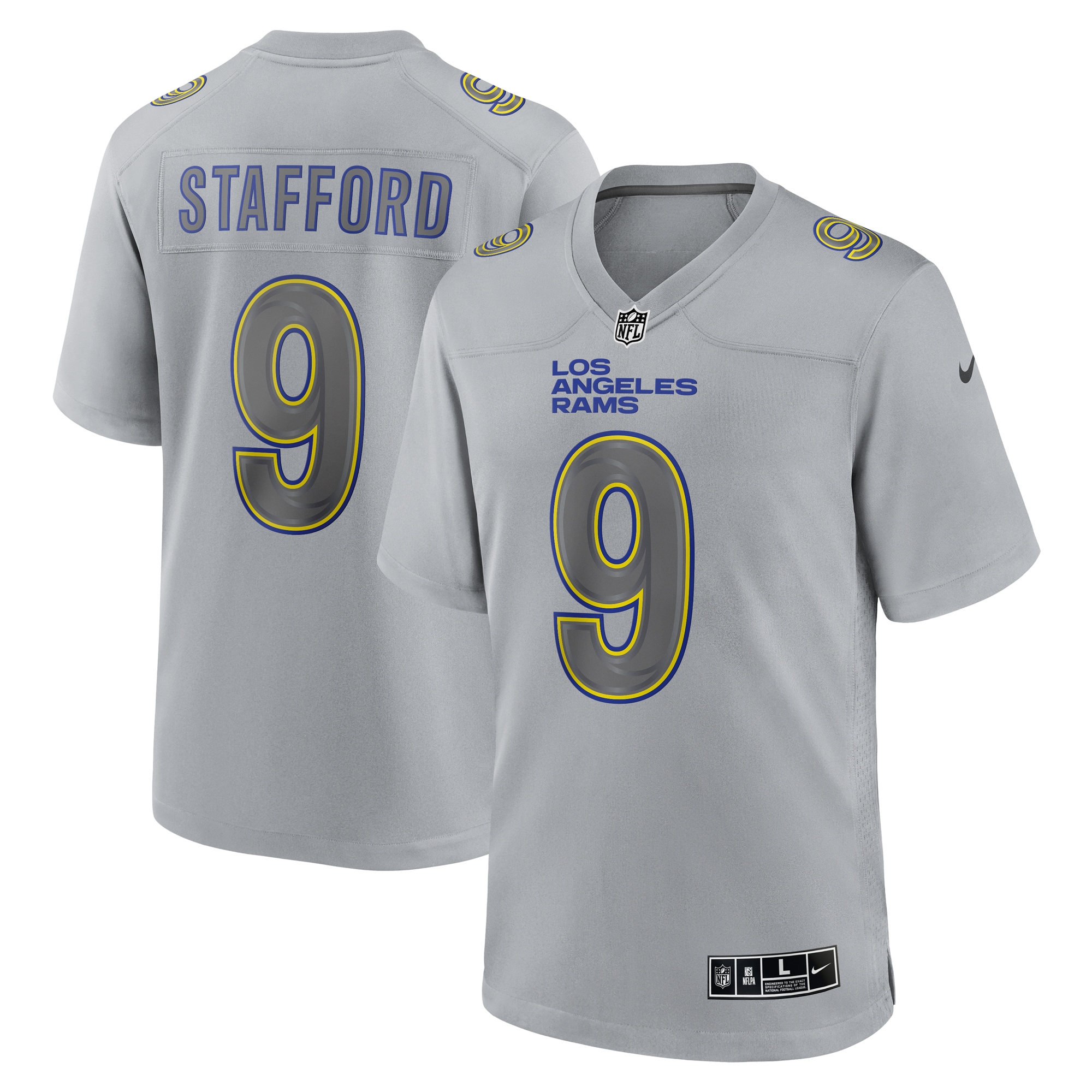 Matthew Stafford Los Angeles Rams Nike Atmosphere Fashion Game Jersey - Gray - vstockx