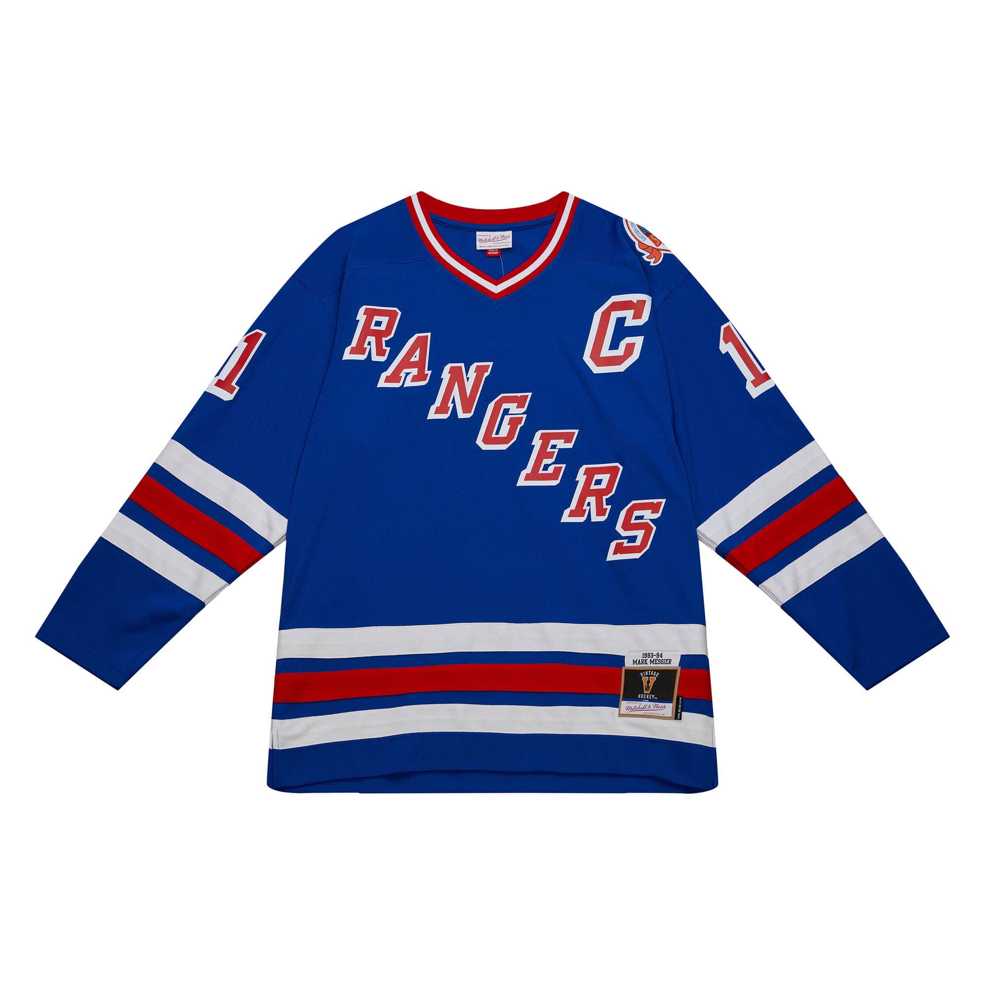 Blue Line Mark Messier New York Rangers 1993 Jersey - vstockx
