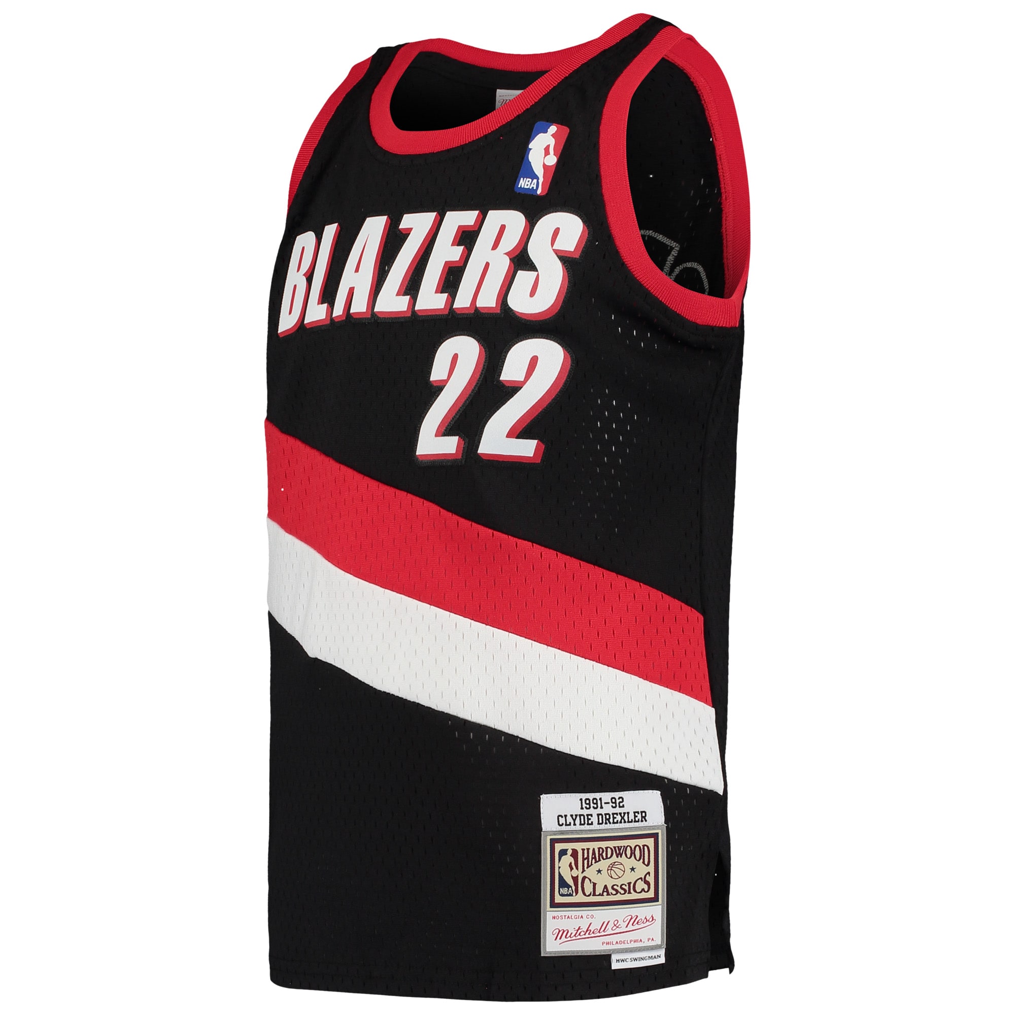 Clyde Drexler Portland Trail Blazers Mitchell & Ness Youth 1991-92 Hardwood Classics Swingman Jersey - Black - vstockx