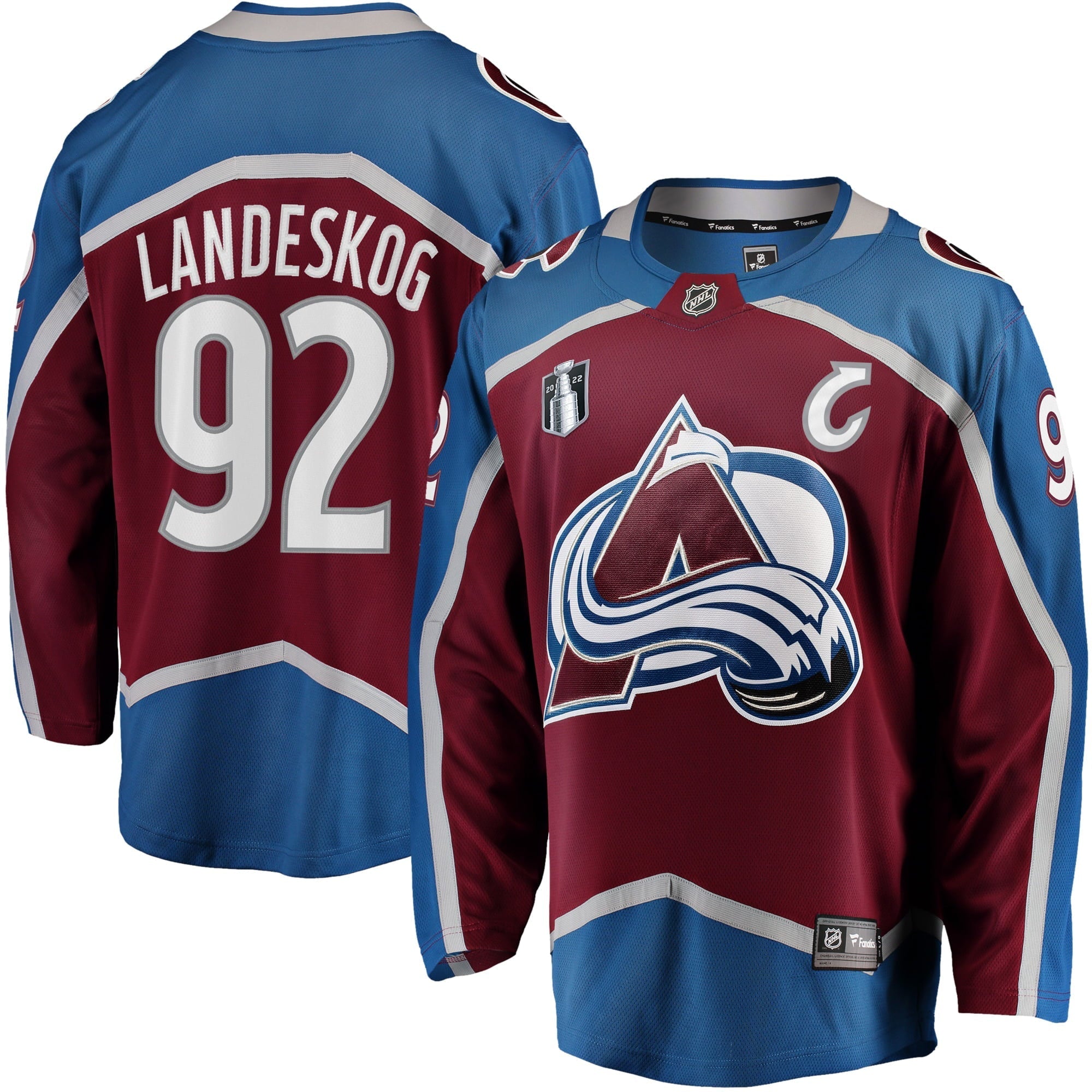 Men's Fanatics Branded Gabriel Landeskog Burgundy Colorado Avalanche Home 2022 Stanley Cup Final Breakaway Player Jersey - vstockx