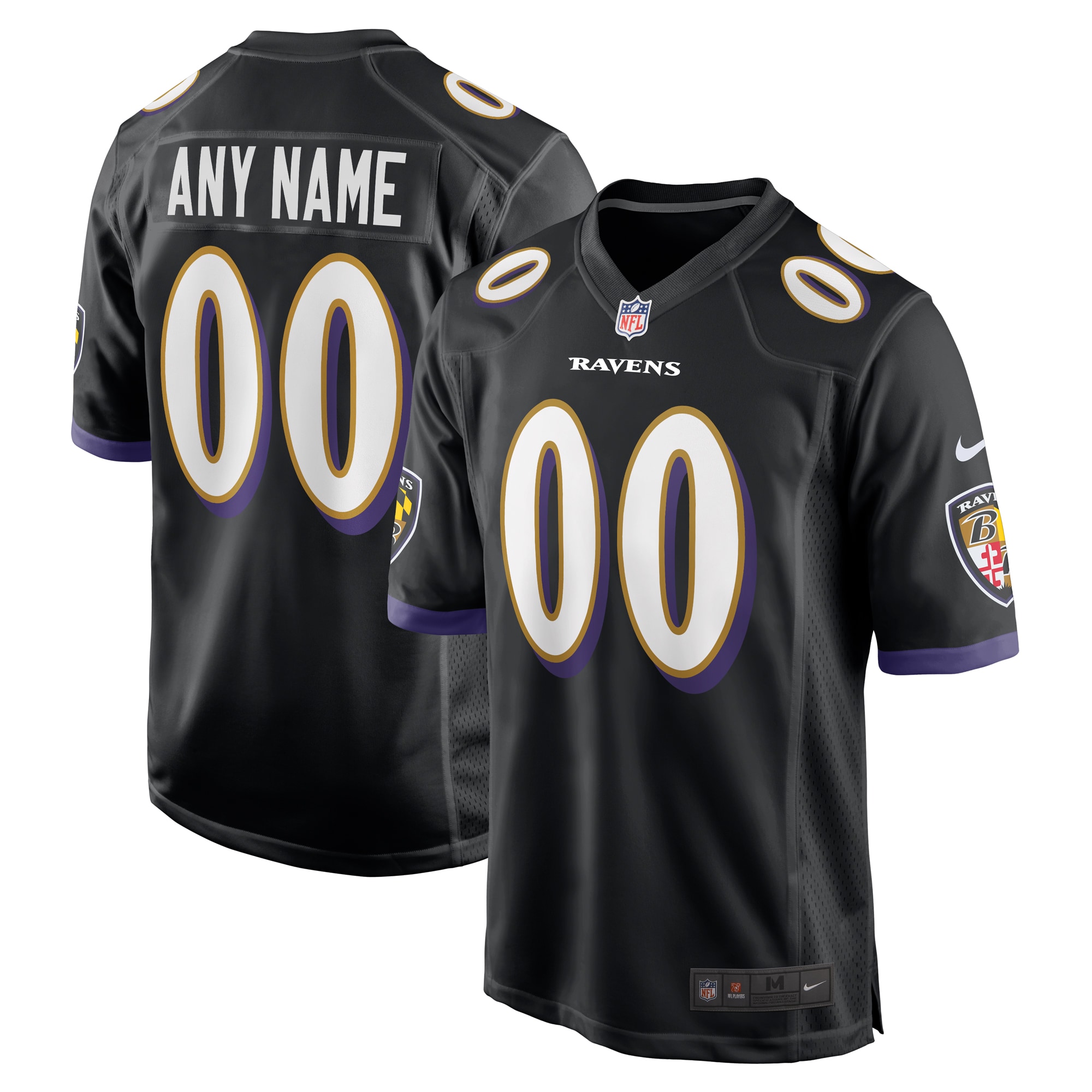 Baltimore Ravens Nike Alternate Custom Game Jersey - Black - vstockx
