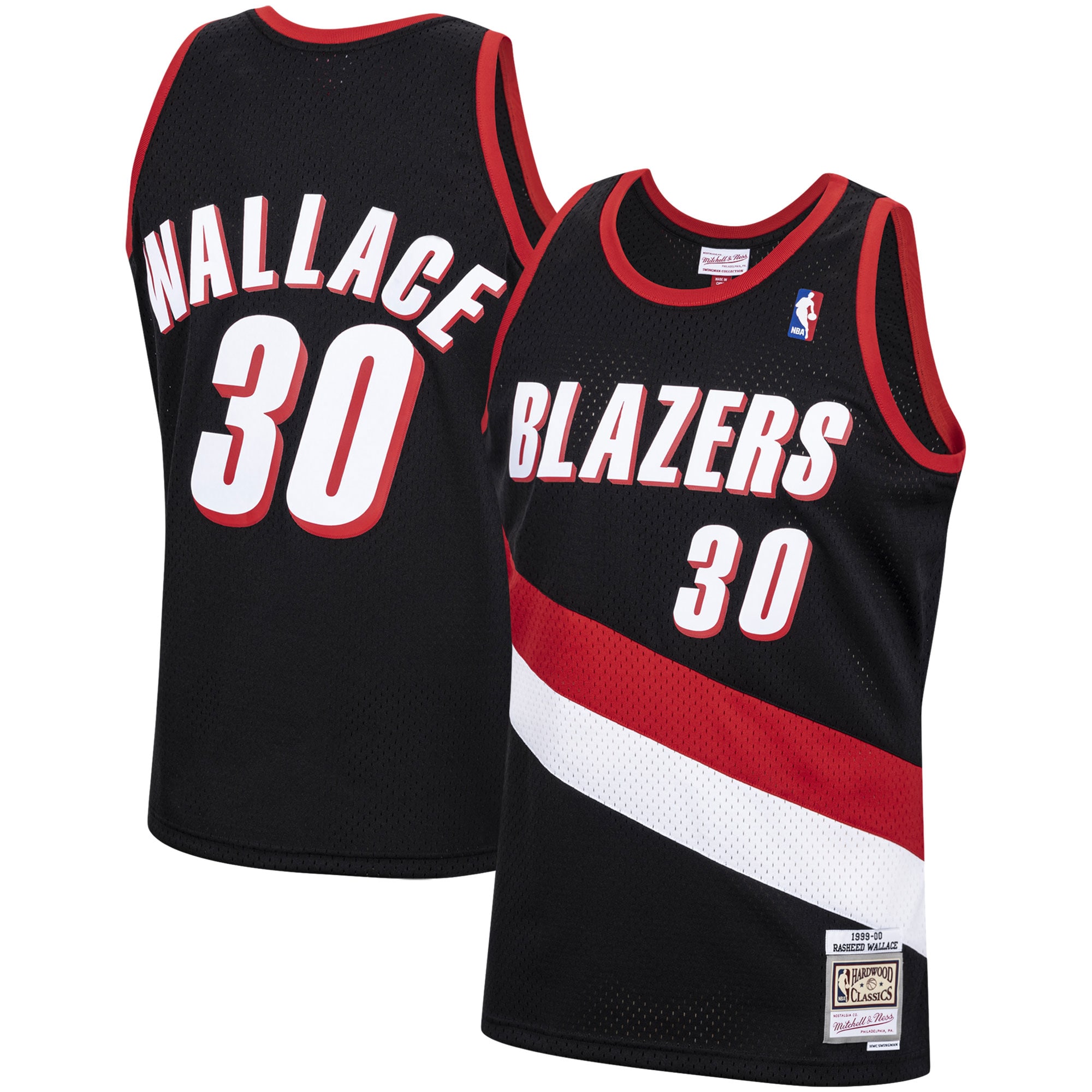 Rasheed Wallace Portland Trail Blazers Mitchell & Ness Hardwood Classics Swingman Jersey - Black - vstockx