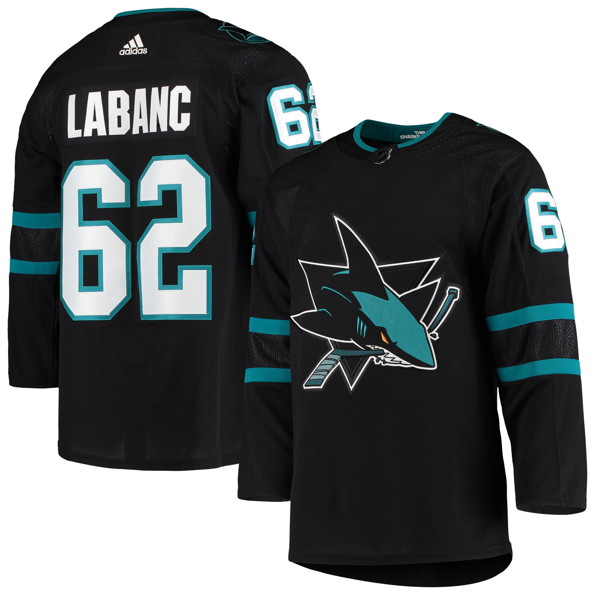 Kevin Labanc San Jose Sharks adidas Alternate Authentic Jersey - Black - vstockx