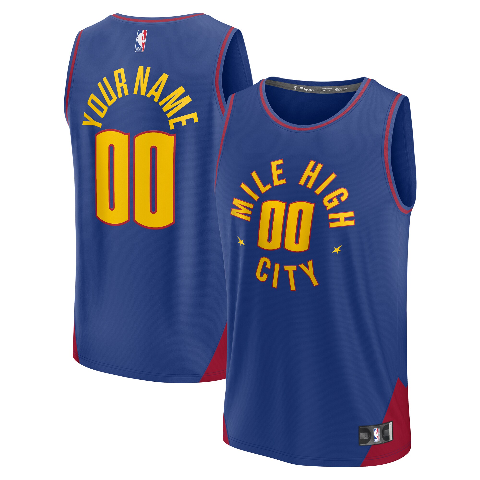 Denver Nuggets Fanatics Branded 2022/23 Fast Break Custom Replica Jersey - Blue - Statement Edition - vstockx