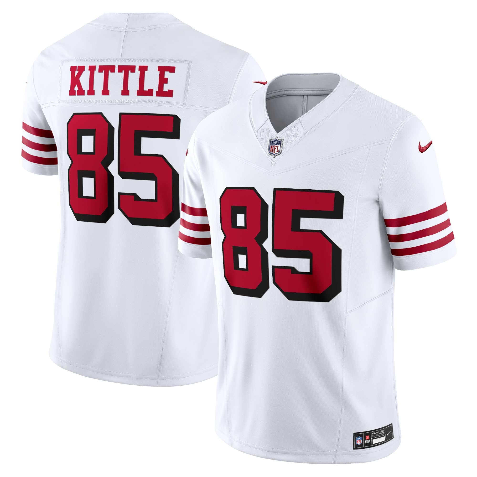Men's Nike George Kittle White San Francisco 49ers Alternate Vapor F.U.S.E. Limited Jersey - vstockx