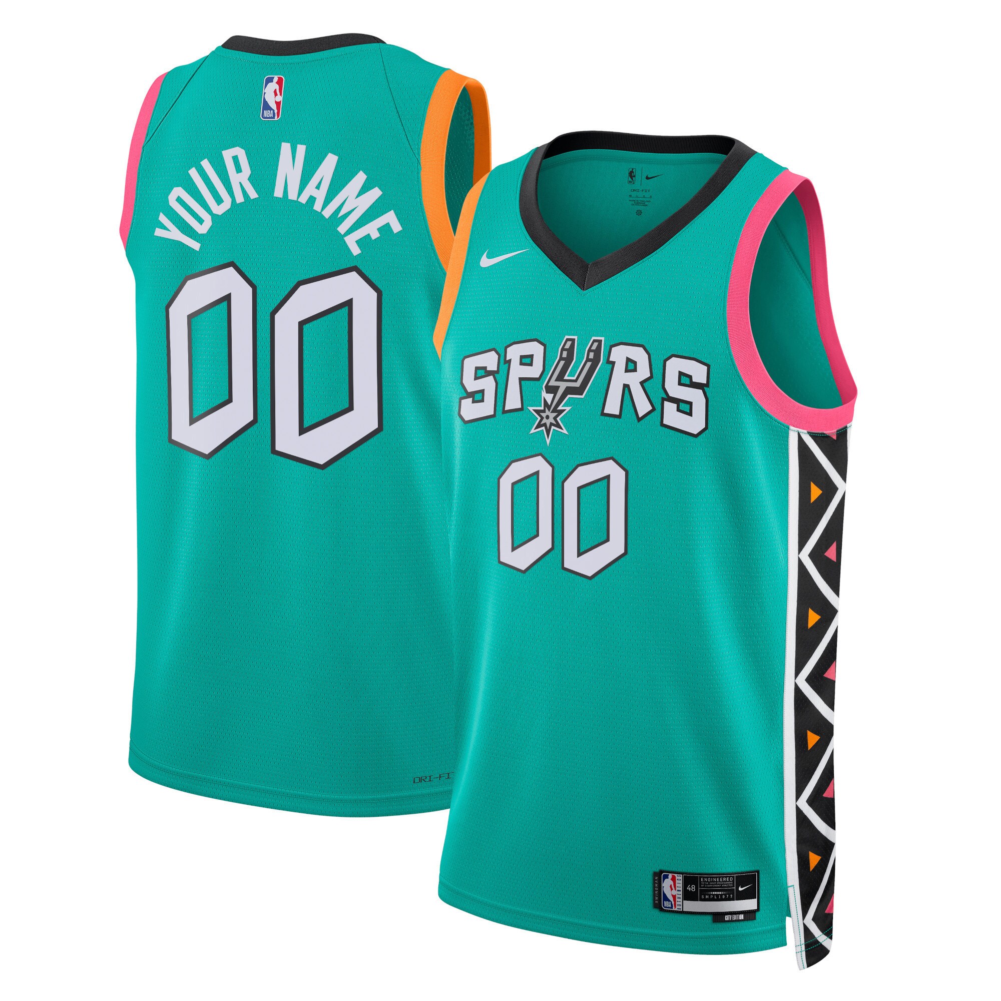 San Antonio Spurs Nike Unisex 2022/23 2022/23 Swingman Custom Jersey - City Edition - Turquoise - vstockx